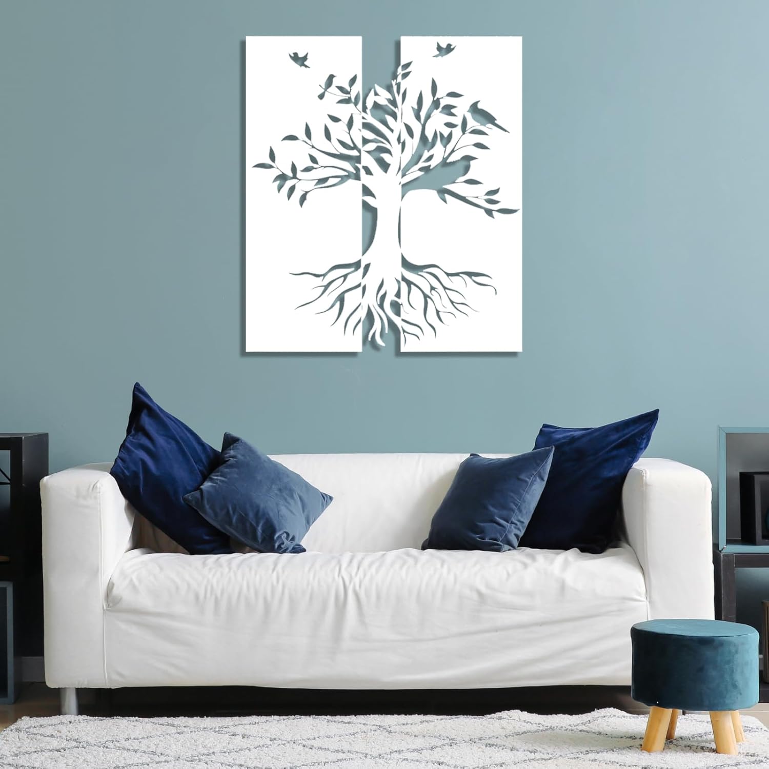 Árbol de la vida de gran tamaño, decoración de pared de metal, árbol de la vida, arte de pared de metal grande para colgar en la habitación del