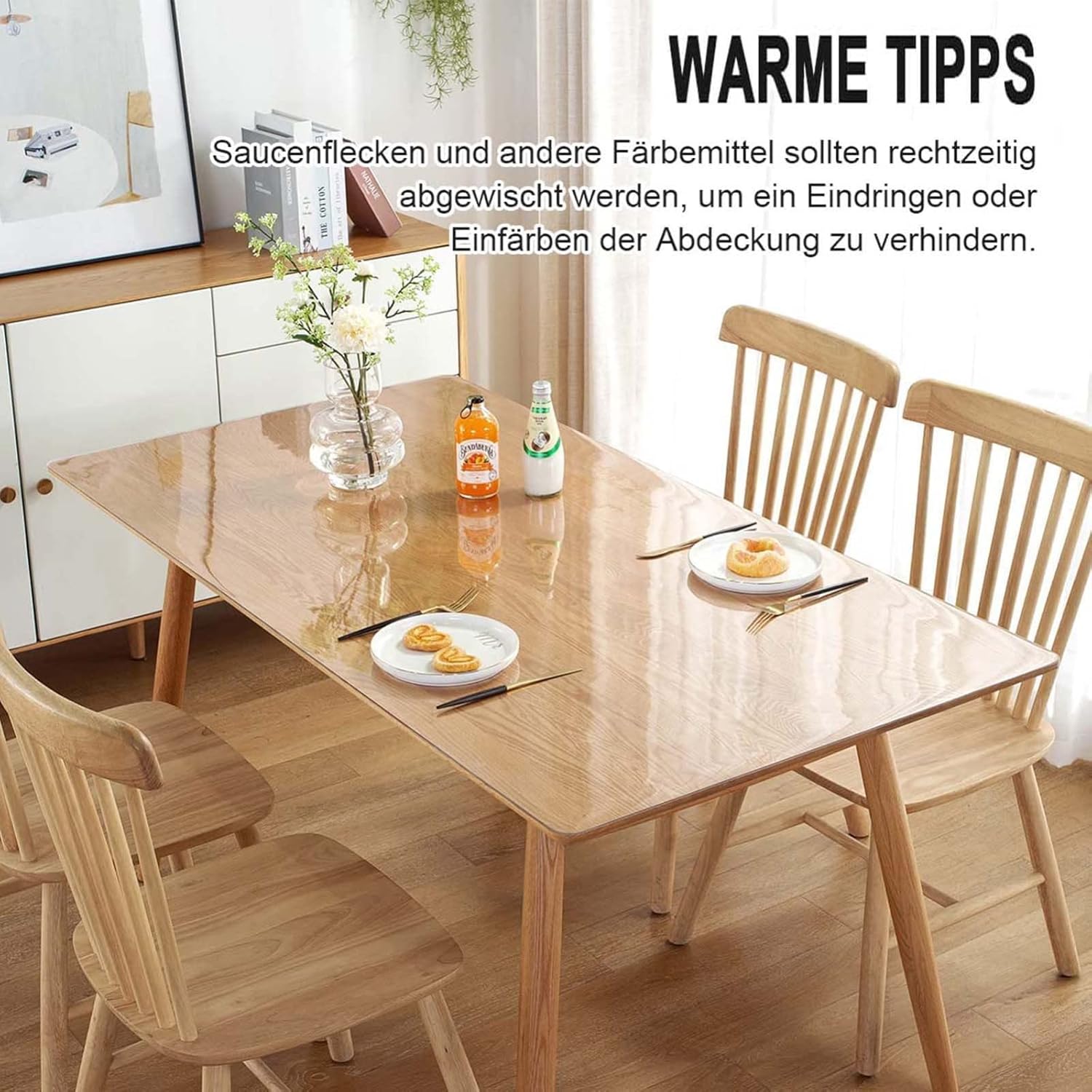 Protector de mantel de plástico transparente, almohadilla impermeable para escritorio de oficina, tapete de protección de mesa de comedor de café