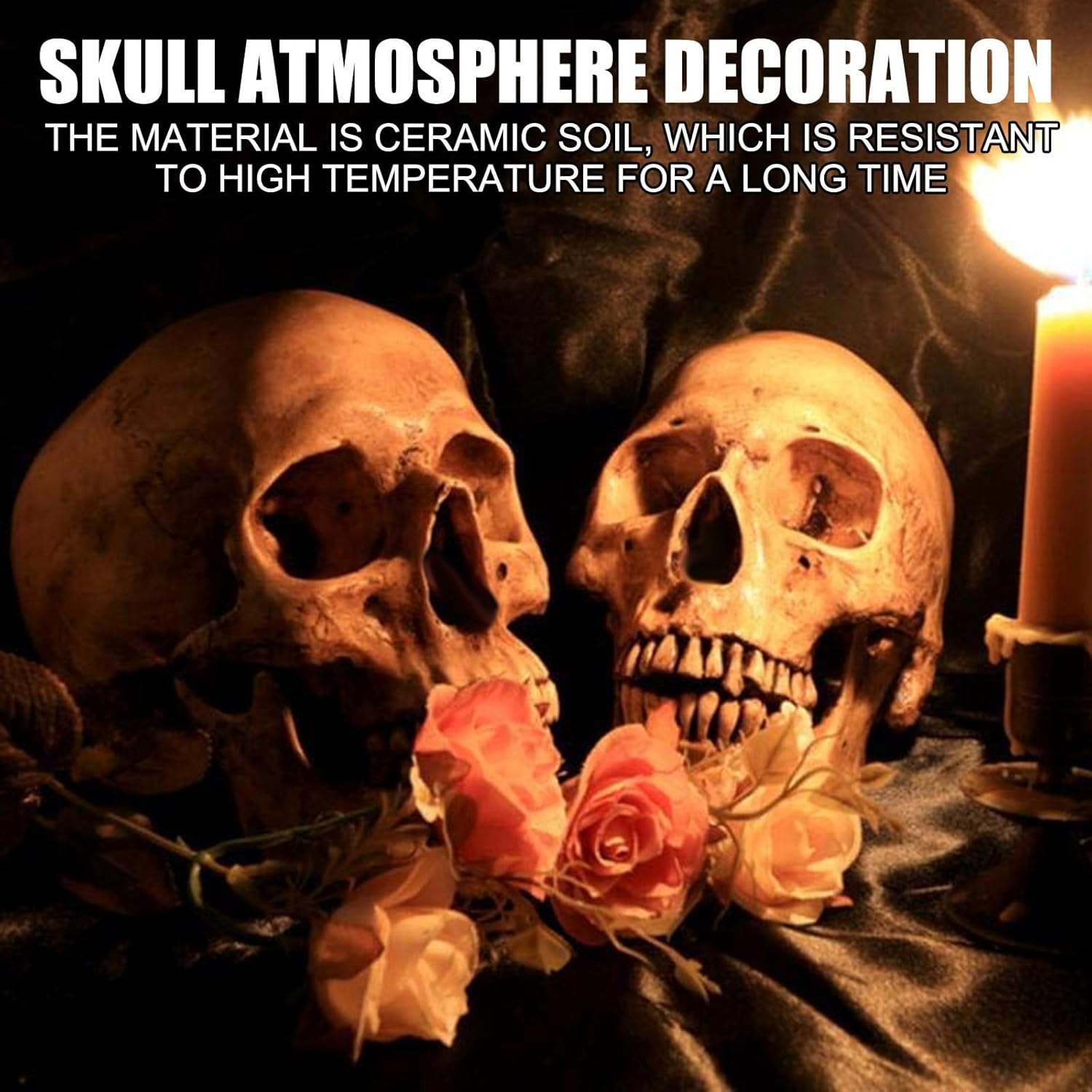 1 decoración de esqueleto de Halloween, resina ignífuga reutilizable para hoguera, chimenea, hoguera, estufa de Halloween, barbacoa, simulación de