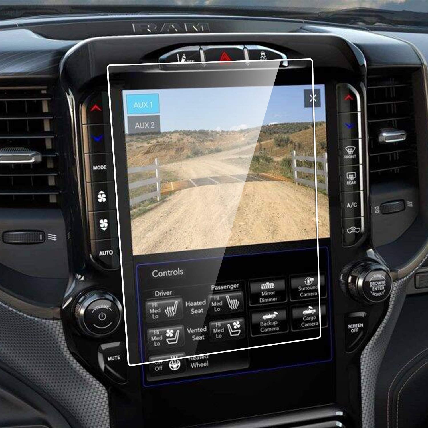 Protector de pantalla de vidrio templado compatible con Dodge Ram 2019 2020, antiarañazos, resistente a los golpes, transparente HD, protege la