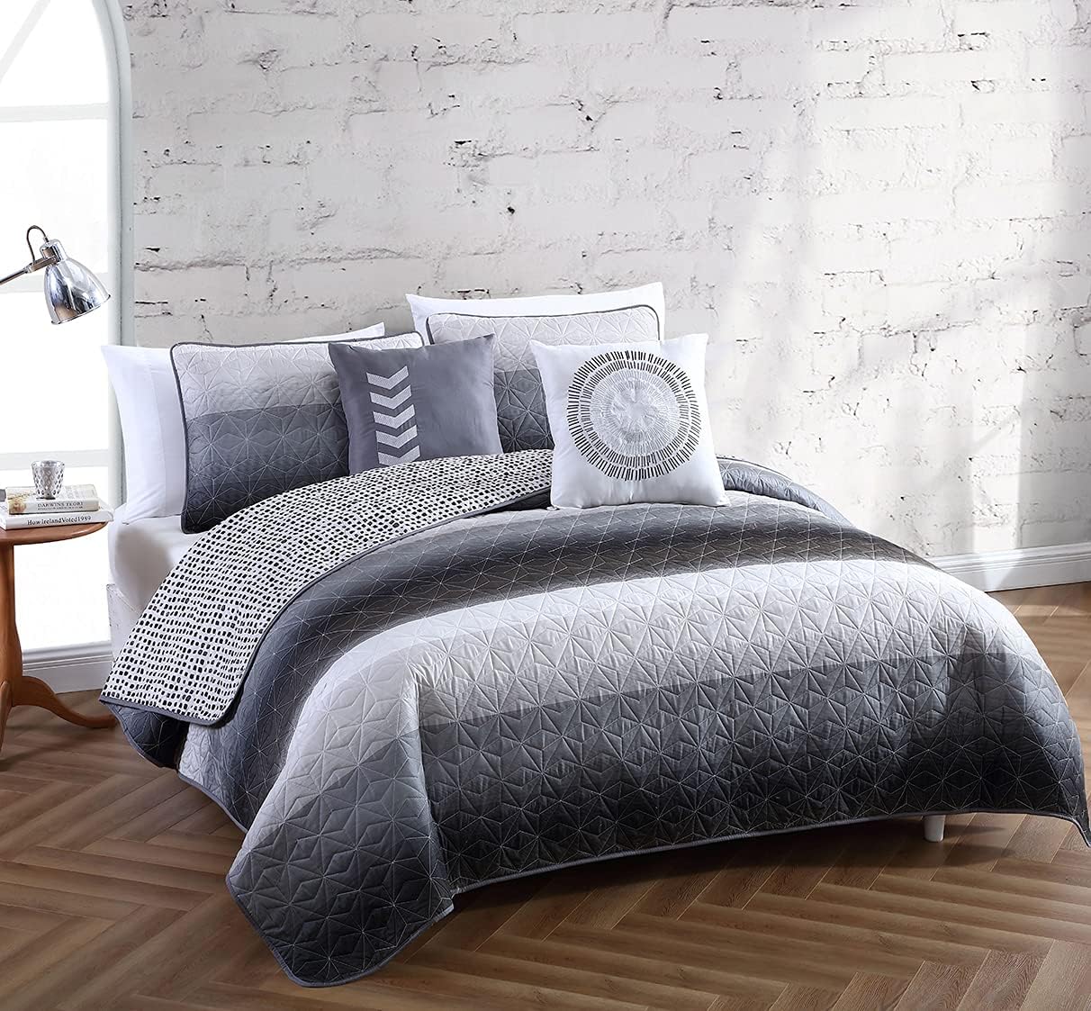 Geneva Home Fashion Avondale Manor – Juego de edredón de ciprés de 5 piezas, juego de edredón tamaño Queen, microfibra ultrasuave y ligera, juego de