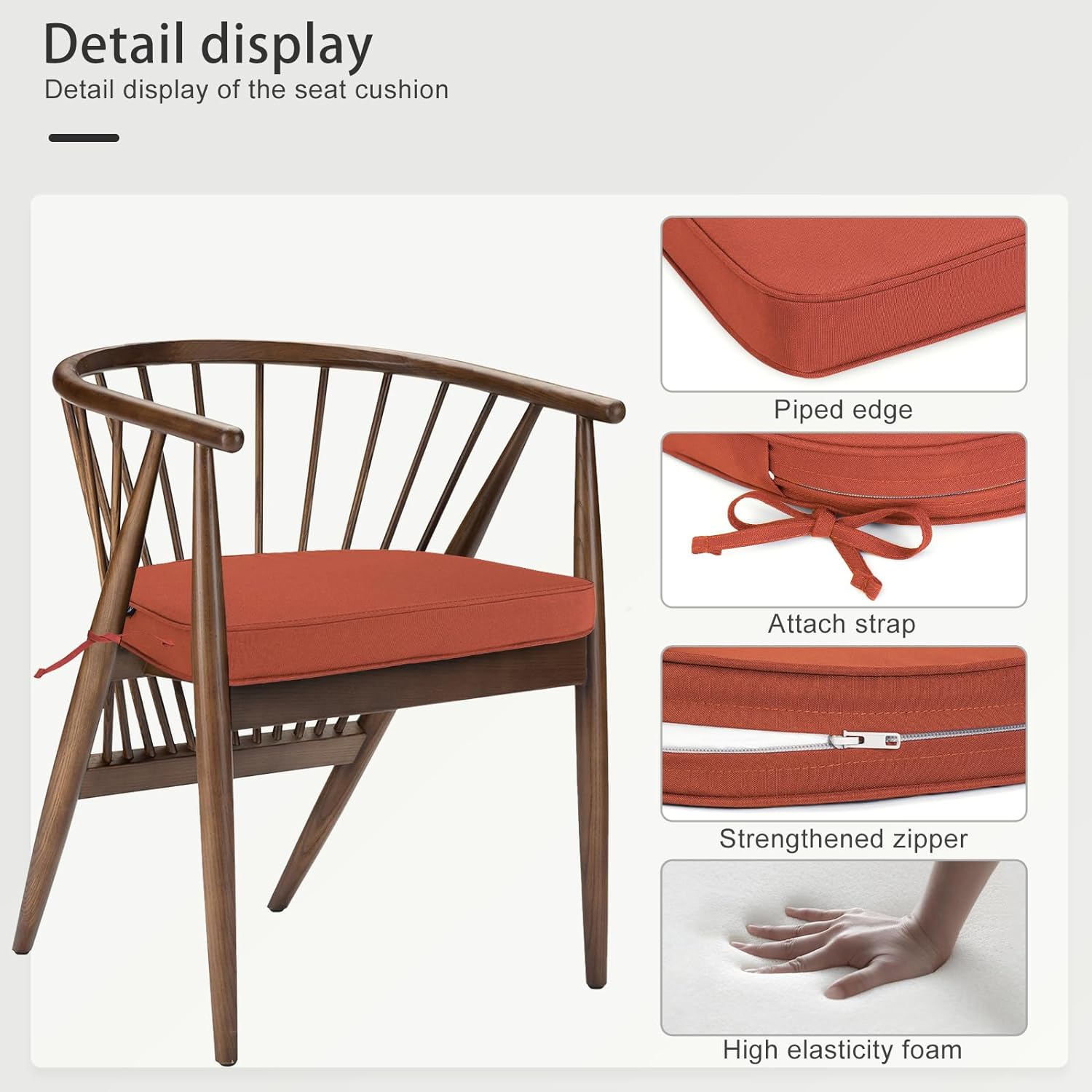 Favoyard Cojines para sillas de exterior de 17 x 16 x 2 pulgadas, juego de 4 cojines de asiento impermeables para muebles de patio con funda