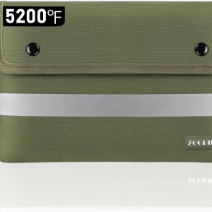 Bolsa de dinero ignífuga con cerradura, bolsa impermeable con aislamiento térmico de 5200 F, (11 x 7 pulgadas), 8 capas de materiales funcionales, Bolsa de dinero ignífuga con cerradura, bolsa impermeable con aislamiento térmico de 5200 F, (11 x 7 pulgadas), 8 capas de materiales funcionales,