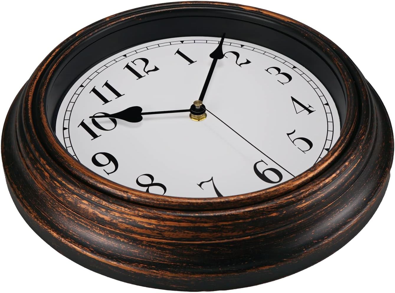 Reloj de pared retro, reloj clásico vintage silencioso sin tictac de 10 pulgadas, fácil de leer, reloj de cuarzo de calidad que funciona con pilas,