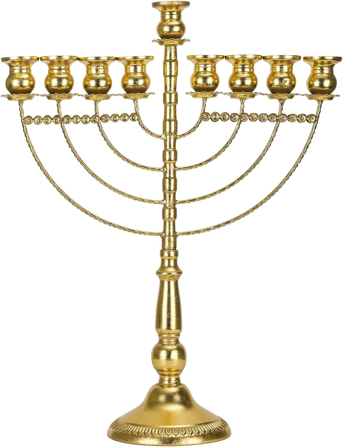 Portavelas de oro con 9 ramas de menorás, portavelas para Hanukkah, Shabat, Templo de Jerusalén