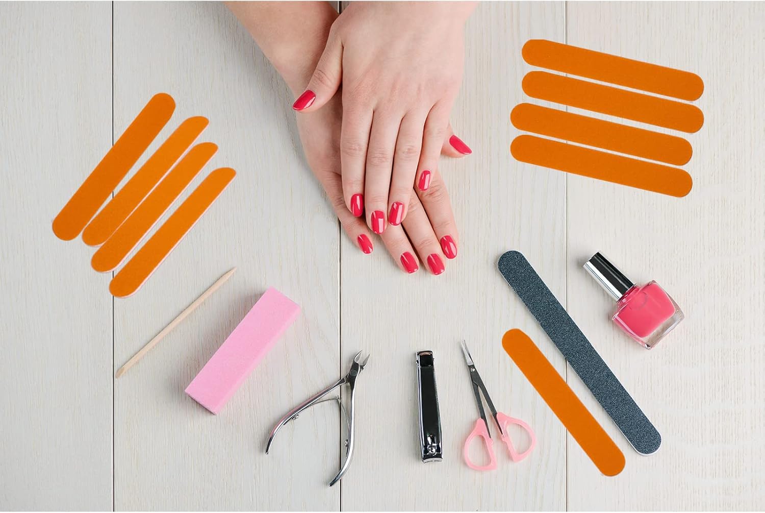 Mini limas de uñas a granel (100 unidades), lima de uñas de doble cara para uñas naturales, juego de herramientas de manicura, lima de uñas