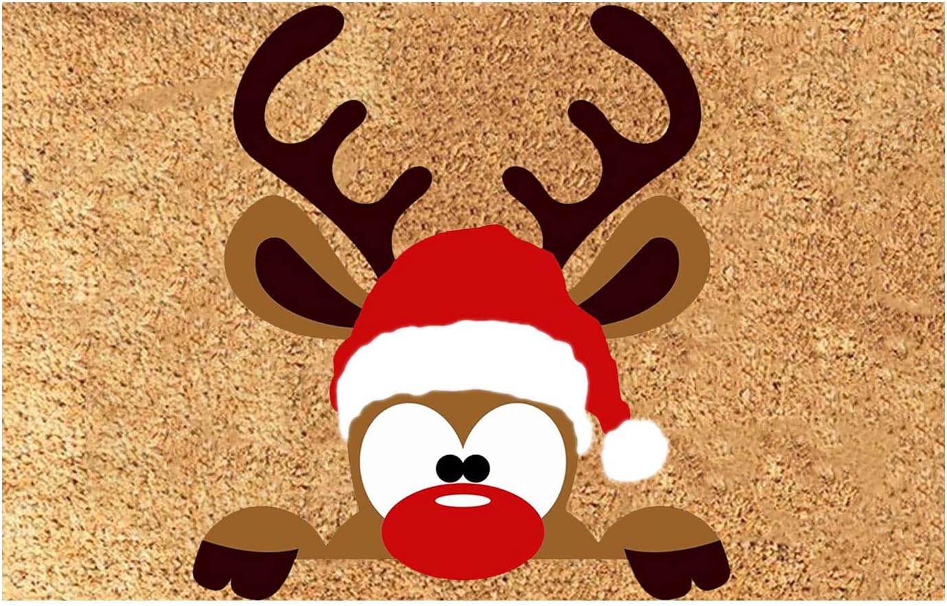 Tapetes de bienvenida de Papá Noel para exteriores, 23.6 x 15.7 pulgadas, diseño de Hello Christmas, bonito tapete de puerta de entrada lavable con