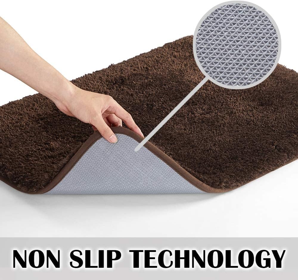 Suchtale Alfombra de contorno de baño antideslizante, absorbente de agua, suave microfibra lanuda lavable a máquina, alfombra de baño para baño,
