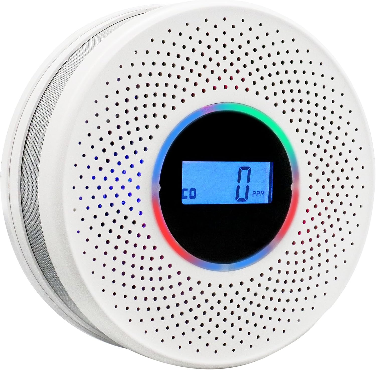 Coreel Detector de humo detector de monóxido de carbono combinado con pantalla digital y alarma de luz de sonido, alarma de humo y CO 2 en 1 con