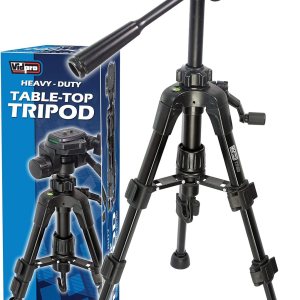 Vidpro TT-22 – Trípode y estuche macro de mesa de 22 pulgadas de 3 vías con cabeza inclinable y panorámica Vidpro TT-22 – Trípode y estuche macro de mesa de 22 pulgadas de 3 vías con cabeza inclinable y panorámica