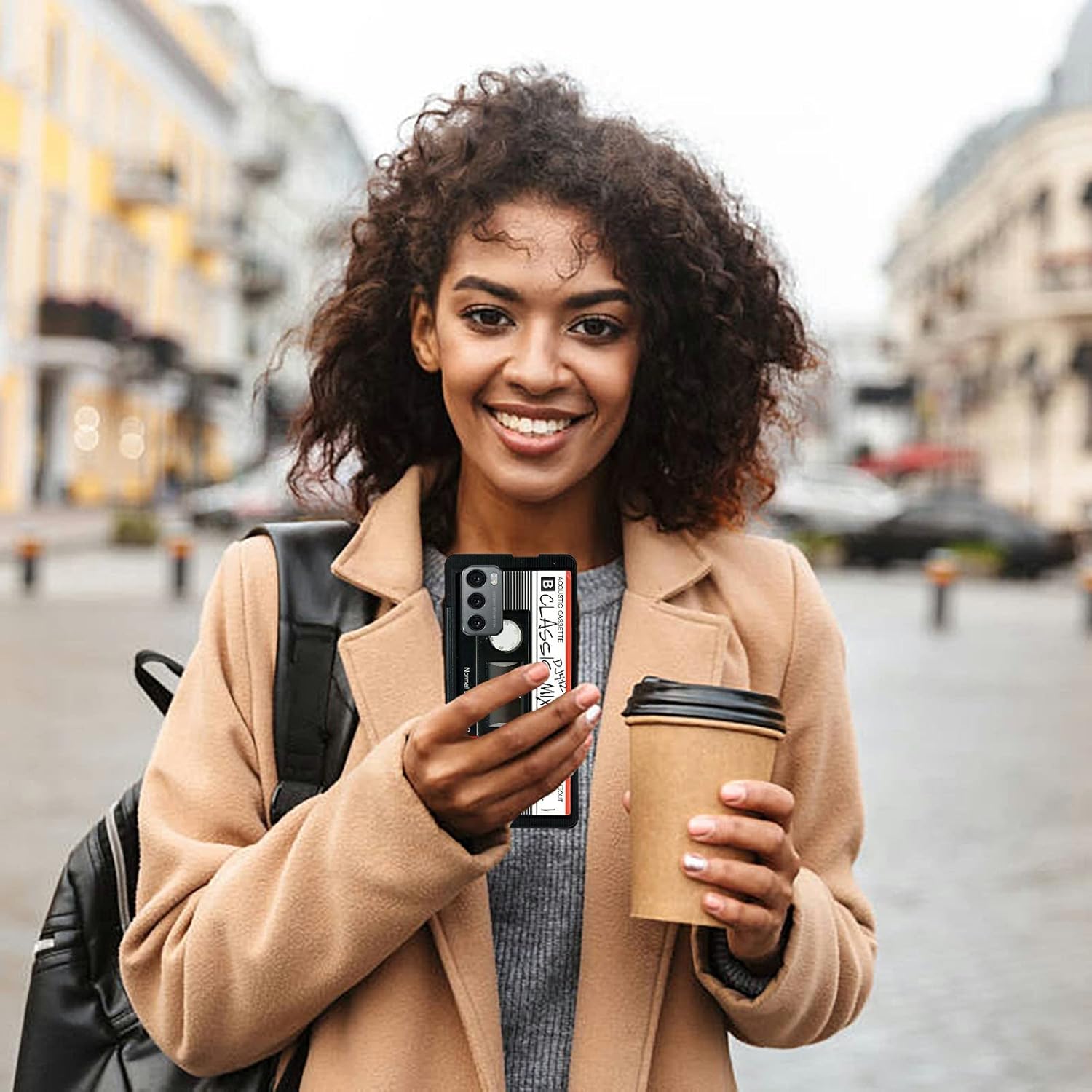 Rossy Funda delgada para LG Wing 5G, para LG Wing 5G, funda ligera de audio retro, diseño de Patten, policarbonato duro, protección antiarañazos,