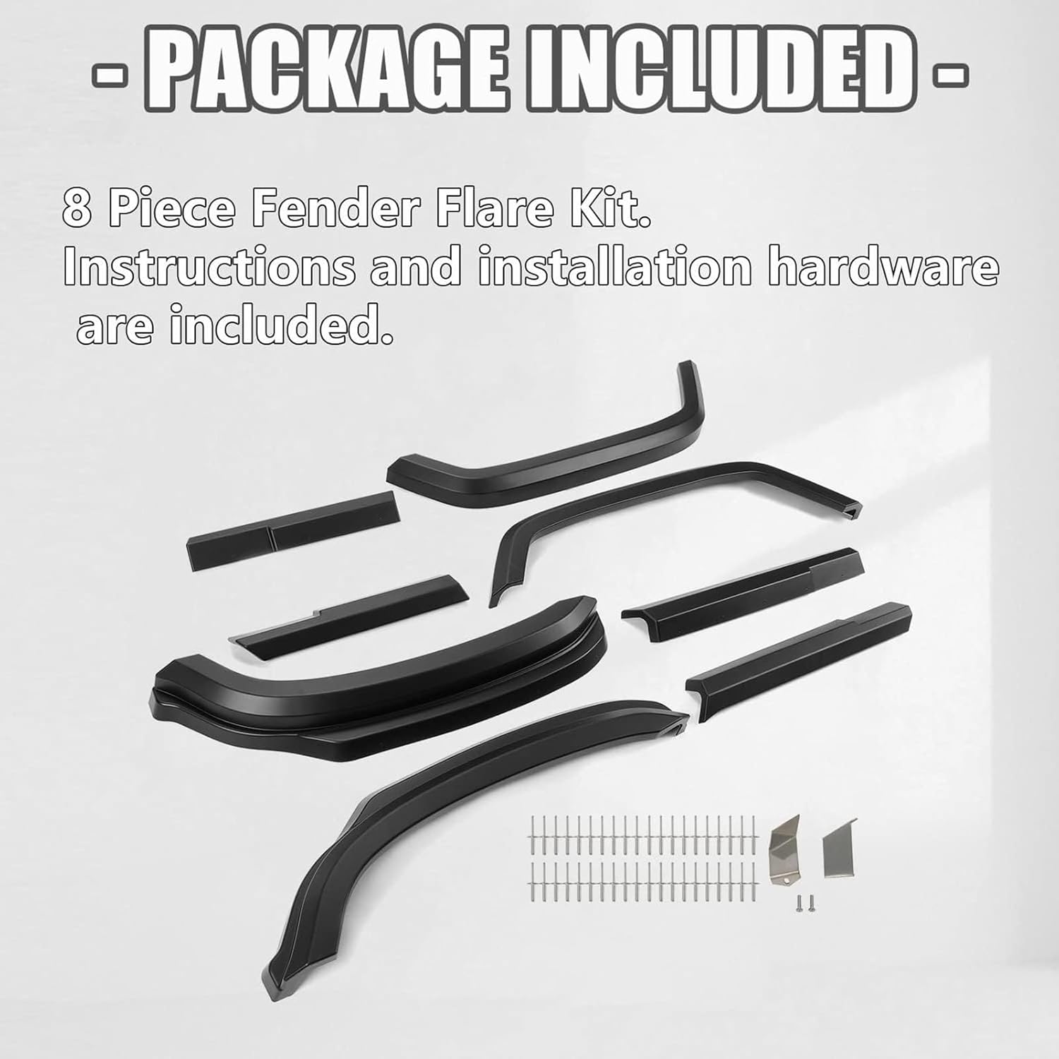 KUAFU 8 guardabarros compatibles con Hummer H1HumveeHMMWV Barro Flaps Splash Extended Guard Negro Plástico
