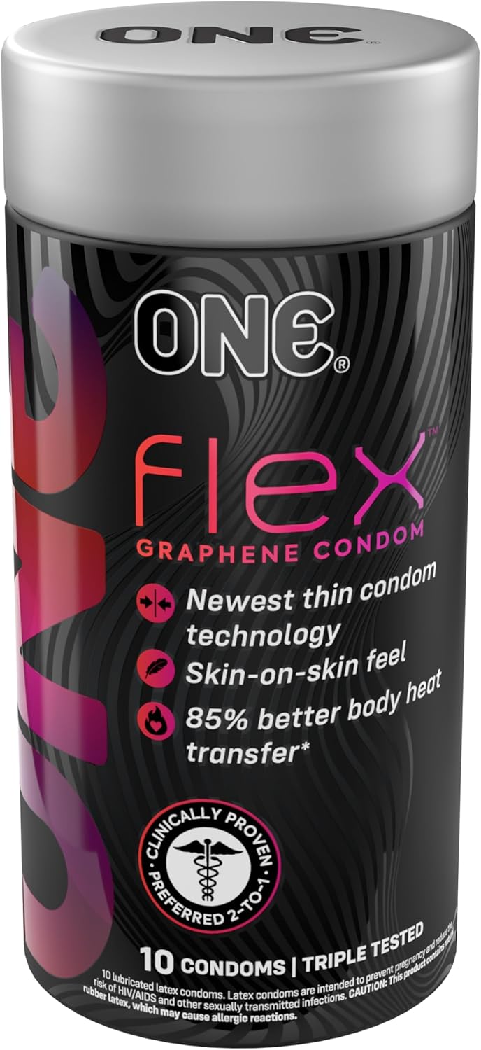 ONE Preservativos Flex Fabricados con grafeno, el material más delgado y fuerte del mundo.Condones ultrafinos, flexibles, fuertes,no tóxicos,