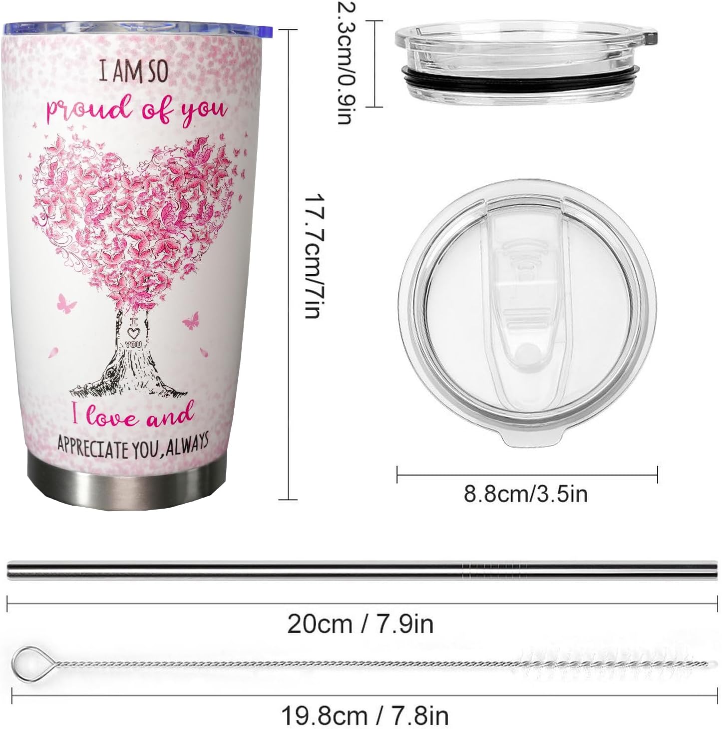 Decentraland Regalos de mamá para hija, ideas de regalo de cumpleaños para adultos, vaso de acero inoxidable de 20 onzas con texto en inglés “To My