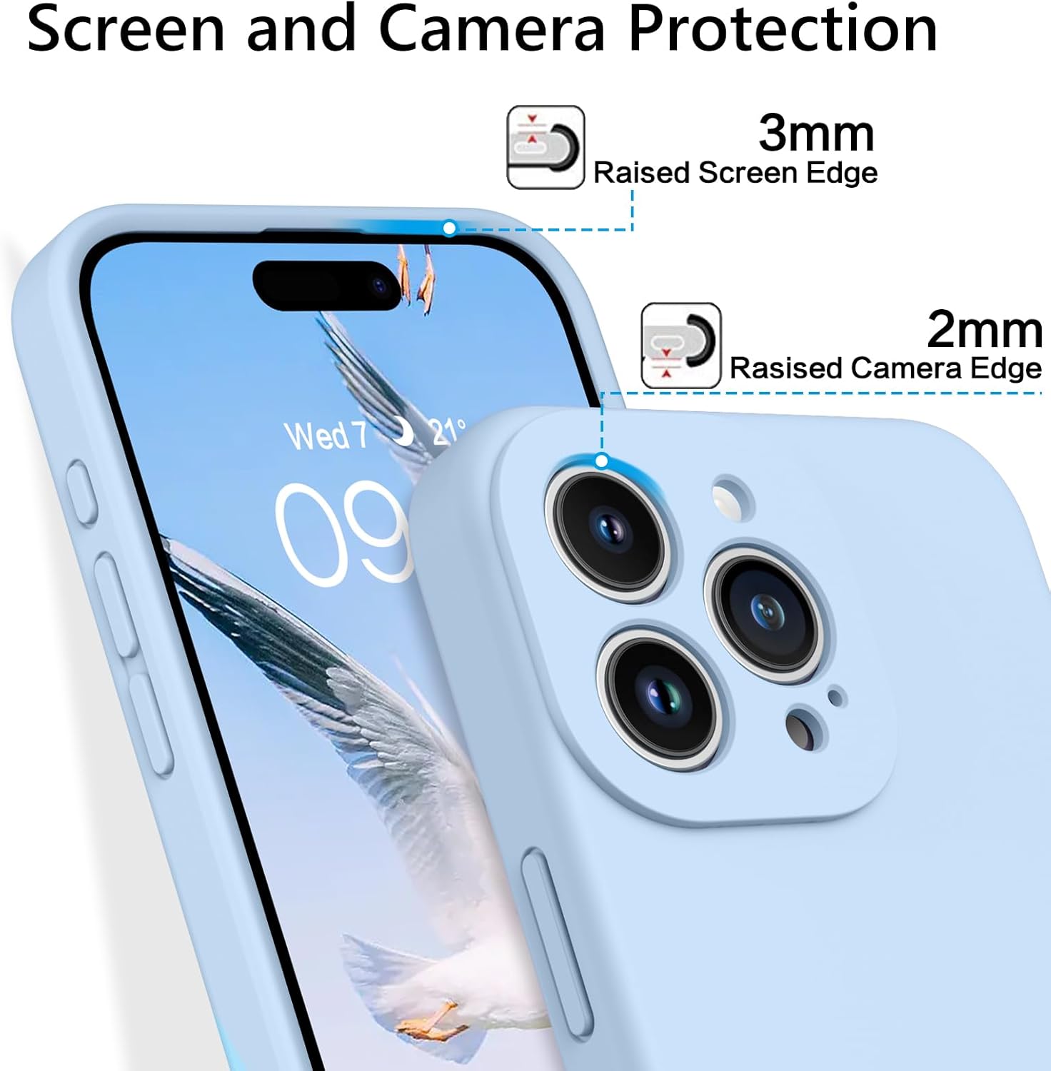 GUAGUA Funda de silicona para iPhone 15 Pro Max, compatible con Magsafe de goma suave, forro de microfibra delgada, funda de textura de cojín a