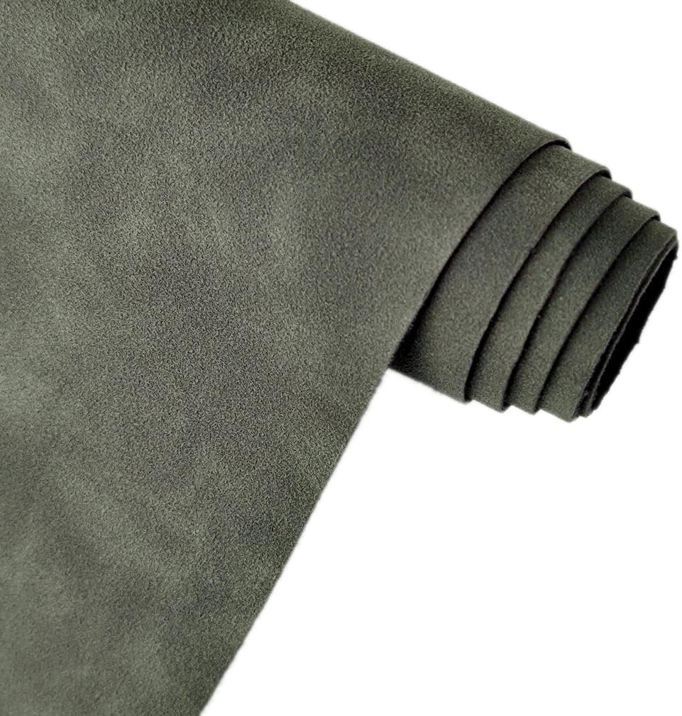 Tela de gamuza sintética suave verde oscuro 11.8×53.1 in cuero sintético esmerilado de cuero sintético para bricolaje teléfono carteras fabricación
