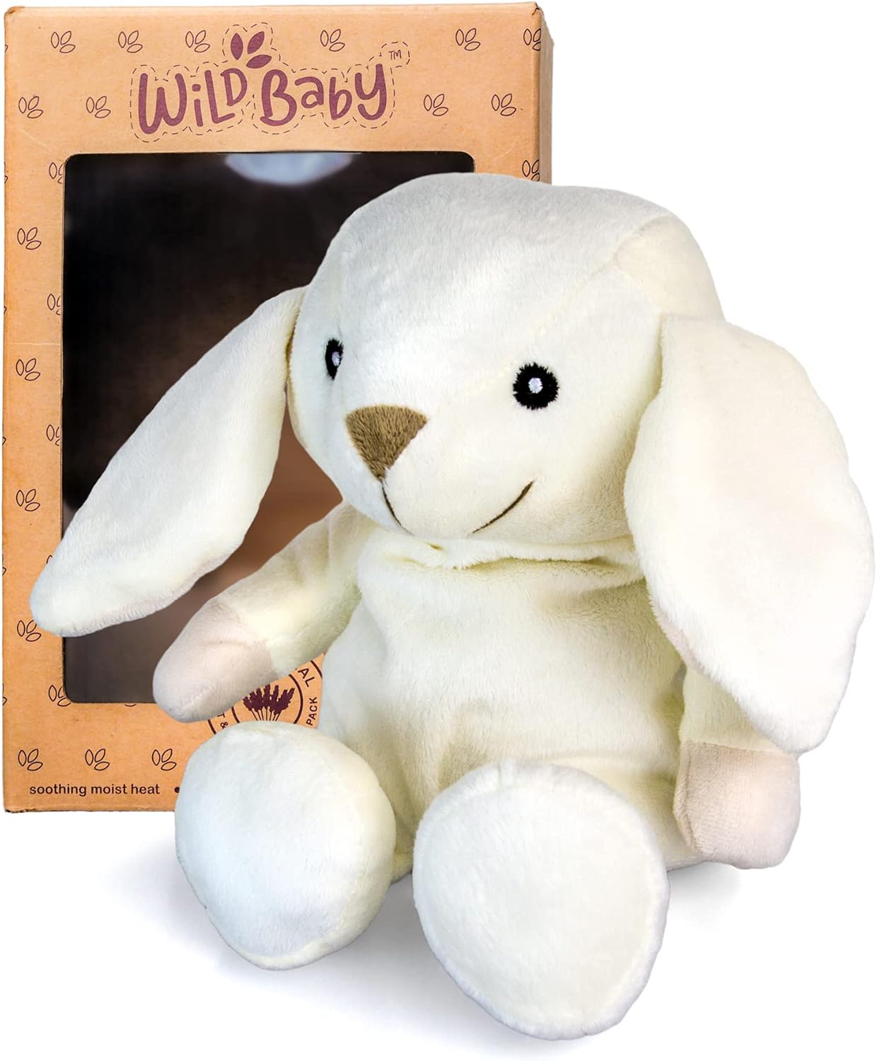 Conejo de Pascua de peluche, conejo de peluche para microondas con aromaterapia para bebés y niños, juguete de peluche de conejo de 10 pulgadas