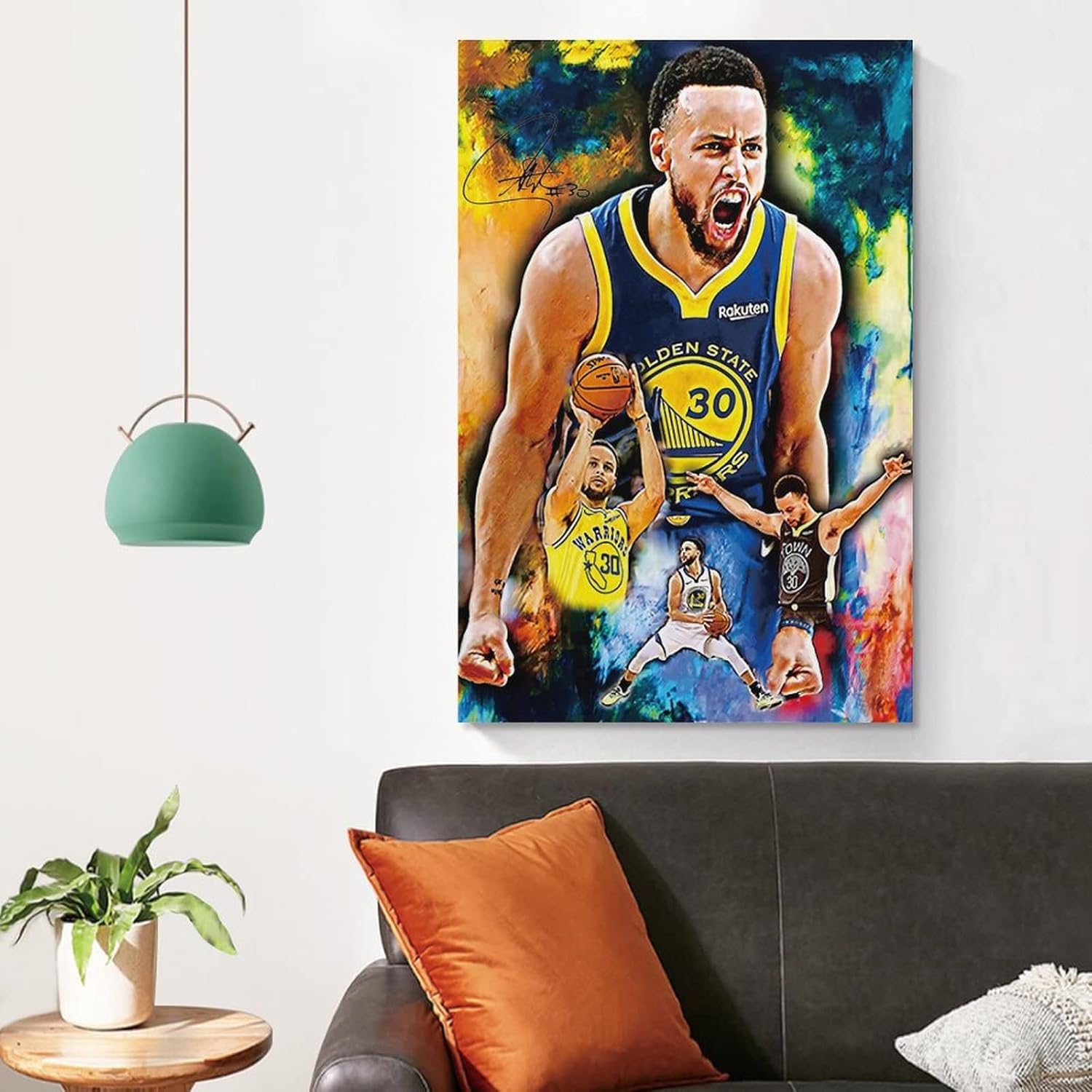 Póster de Stephen Curry con 3 impresiones artísticas en lienzo para el hogar, baño, dormitorio, oficina, sala de estar, decoración de lienzo sin