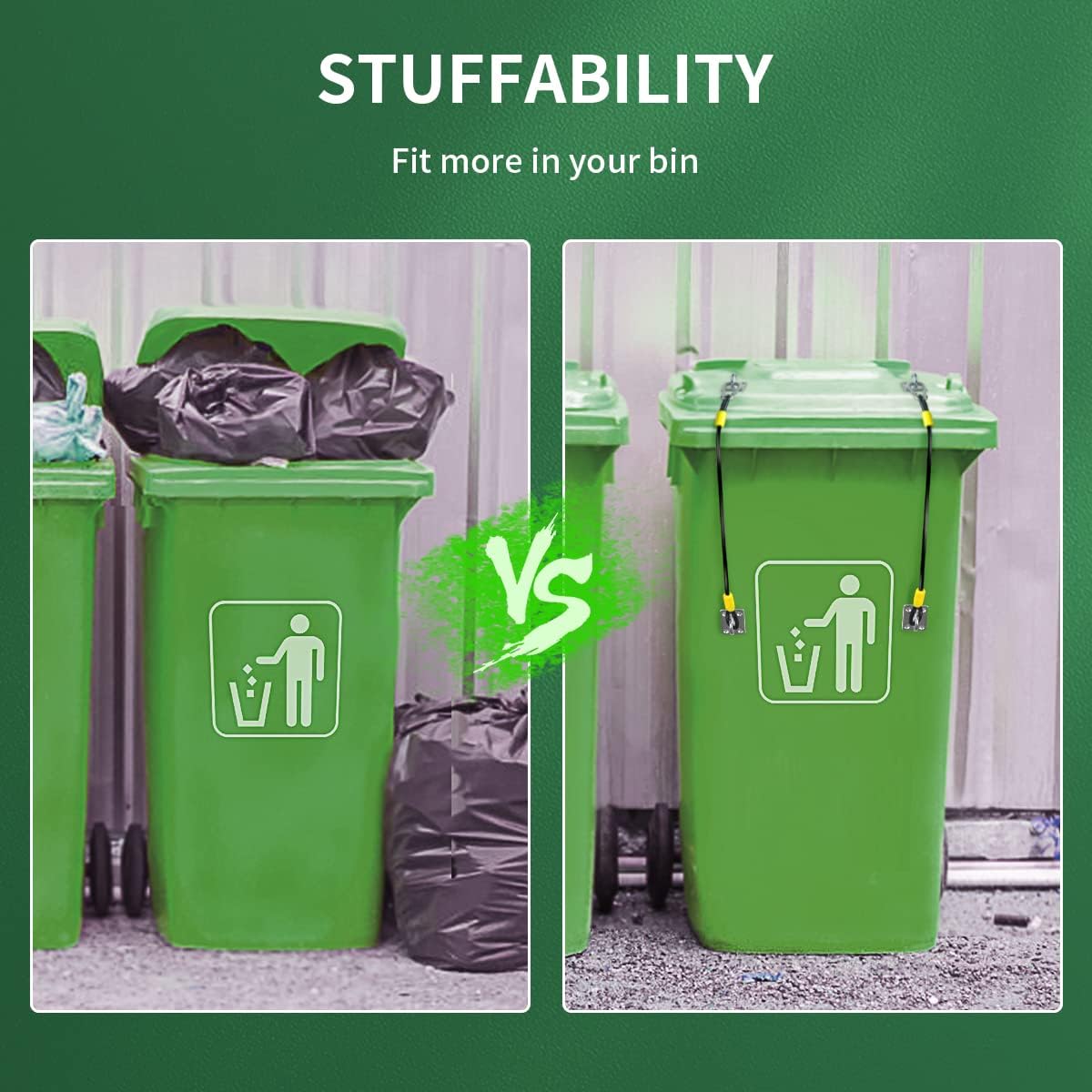 Cerradura de tapa de bote de basura, cerraduras para botes de basura para animales, bloqueo de tapa universal de metal para latas de basura al aire