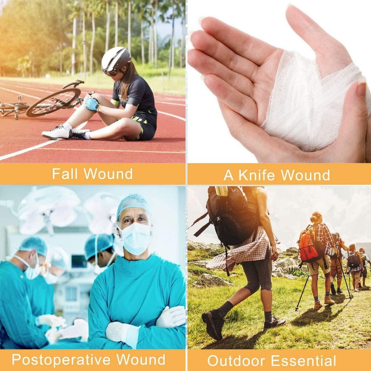 Cierres de heridas de emergencia, vendajes adhesivos para cortes y heridas sin puntadas, imprescindibles para kit de primeros auxilios, kit de