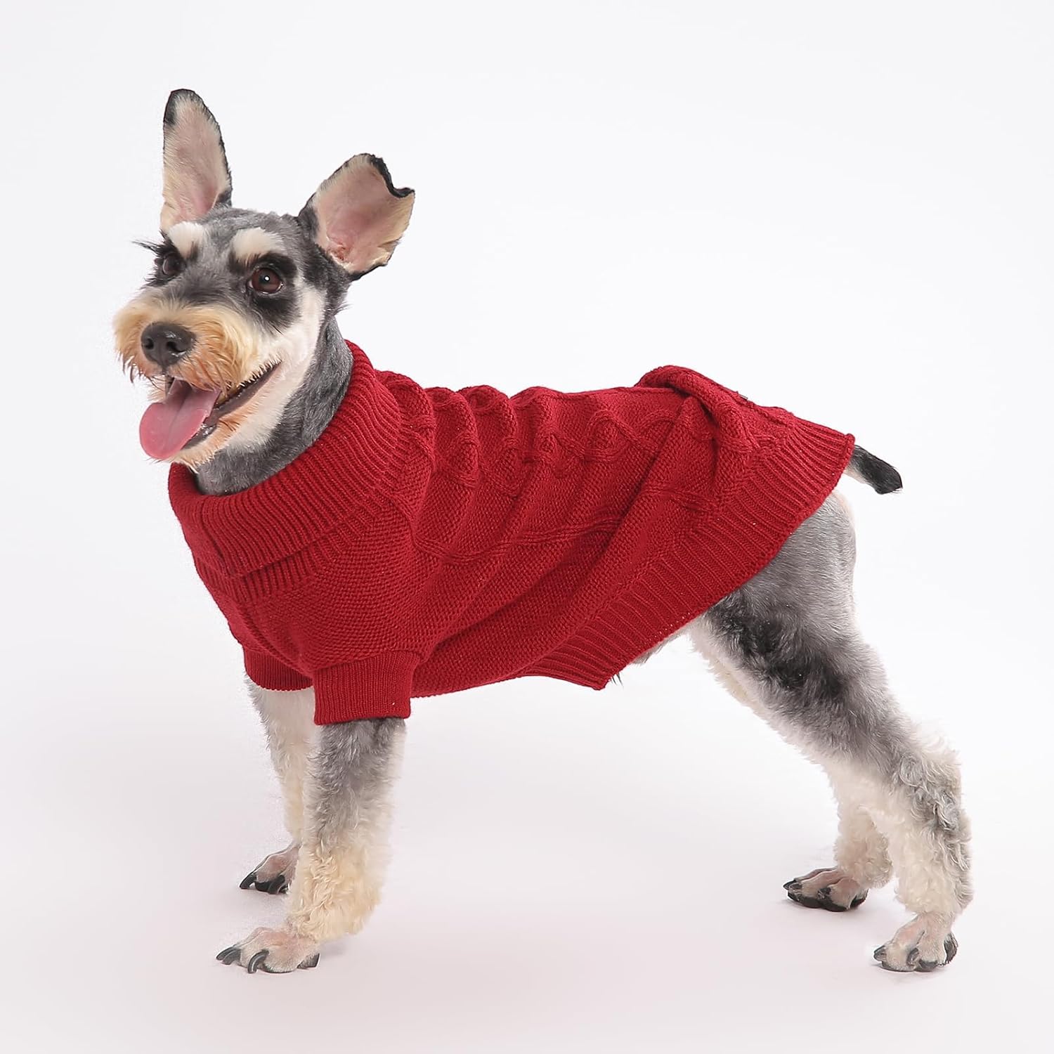 MengMengDa, Suéter para perro, ropa de punto trenzado, cuello alto clásico, ropa cálida y suave para chihuahua, bulldog, perro salchicha, pug,