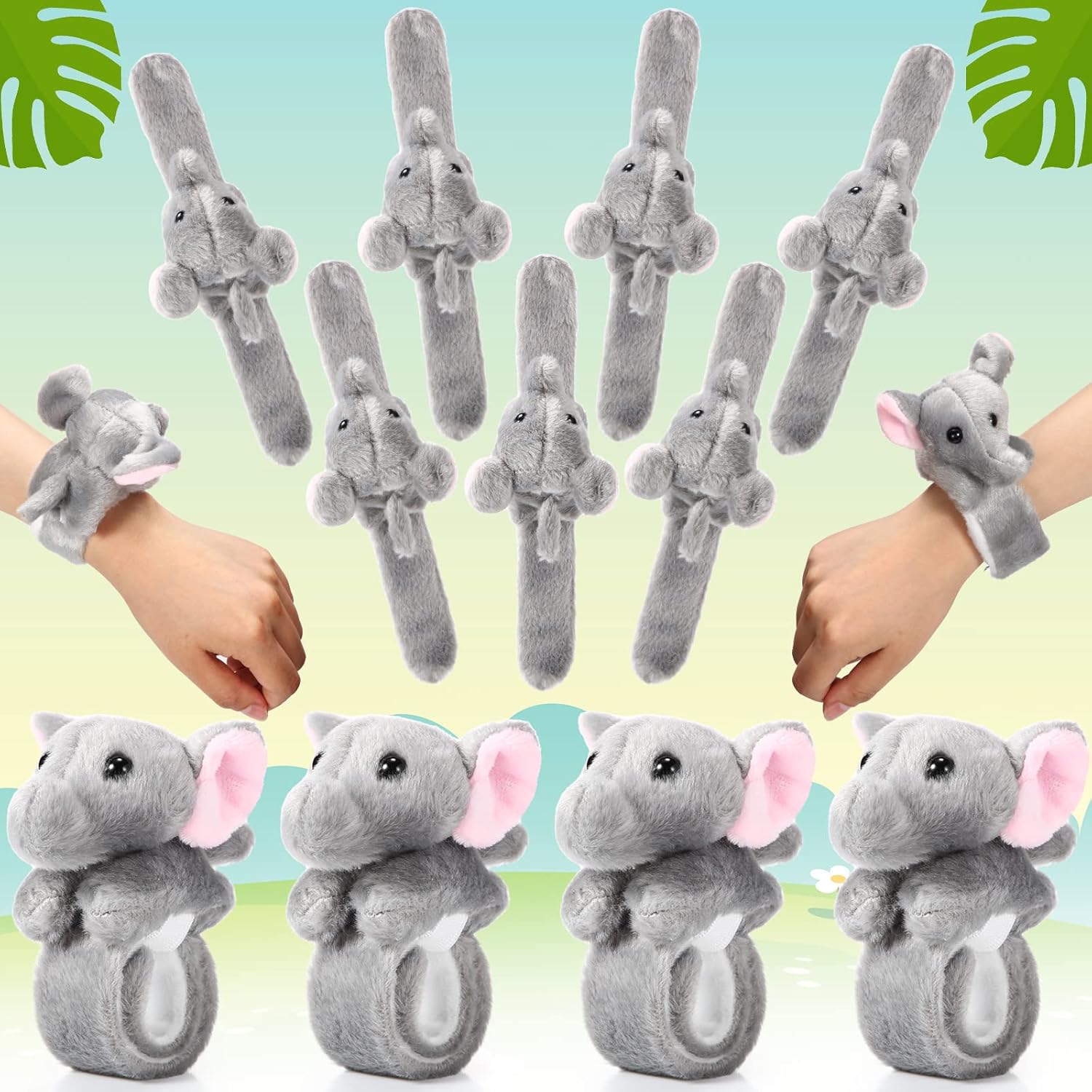 Regalos para el día de San Valentín, 8 pulseras de animales de peluche, adorables pulseras de animales de peluche a granel para niños y niñas,