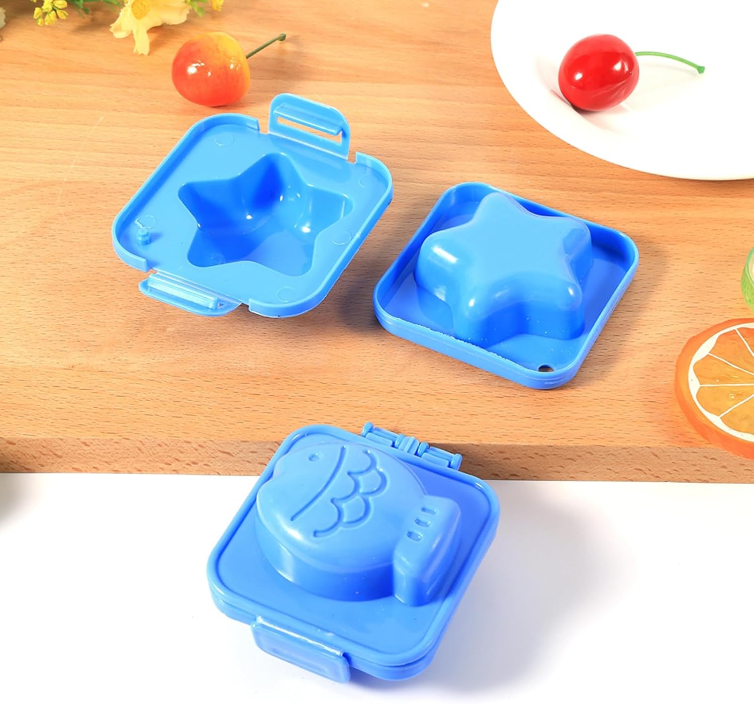 Juego de 6 bolas de arroz para bebé, diseño de huevos de dibujos animados, molde lindo, molde de cocina, herramientas de bricolaje, accesorios de