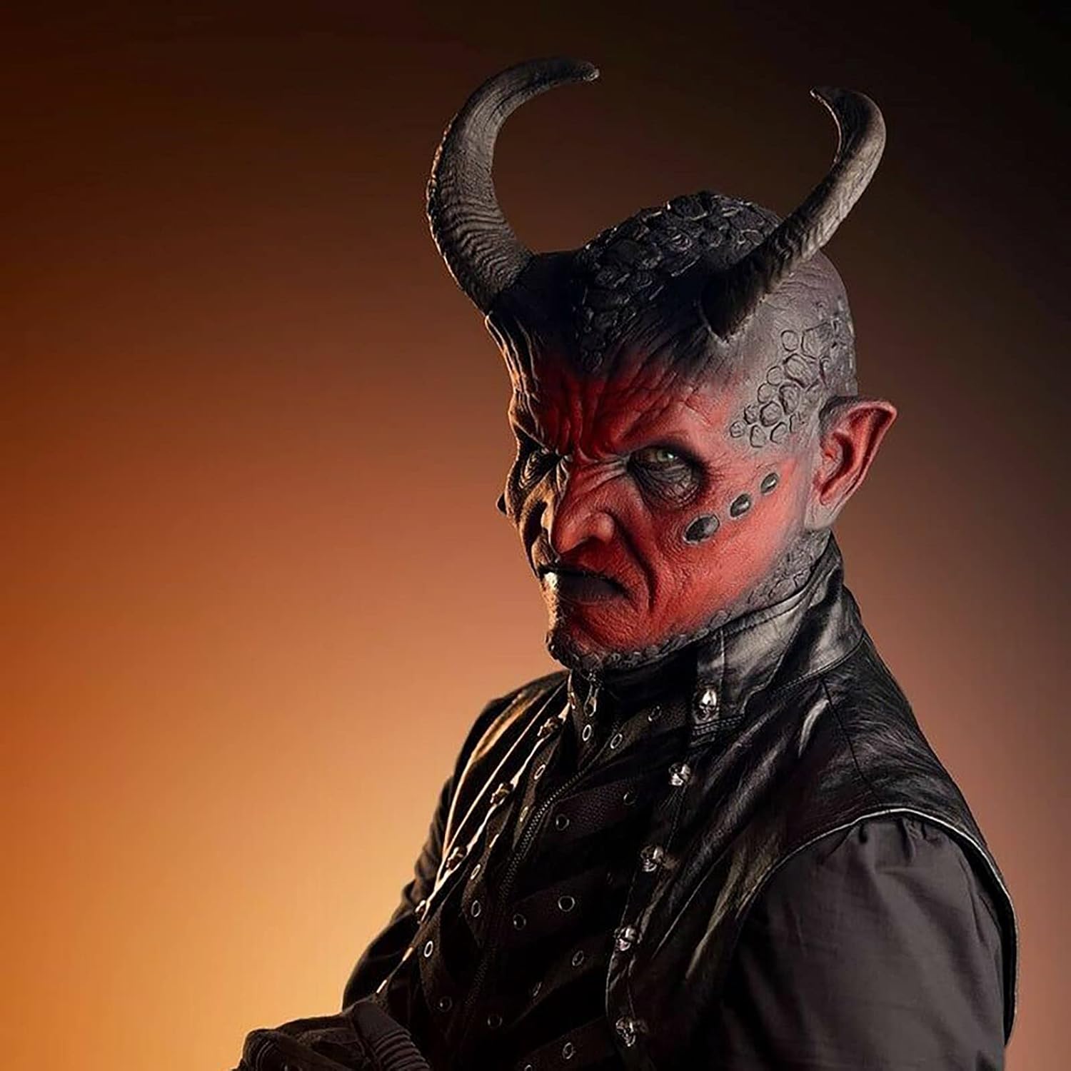 Máscara de diablo, máscara de látex del diablo, decoración de miedo de Halloween, máscara facial de demonio del diablo, máscara de terror para