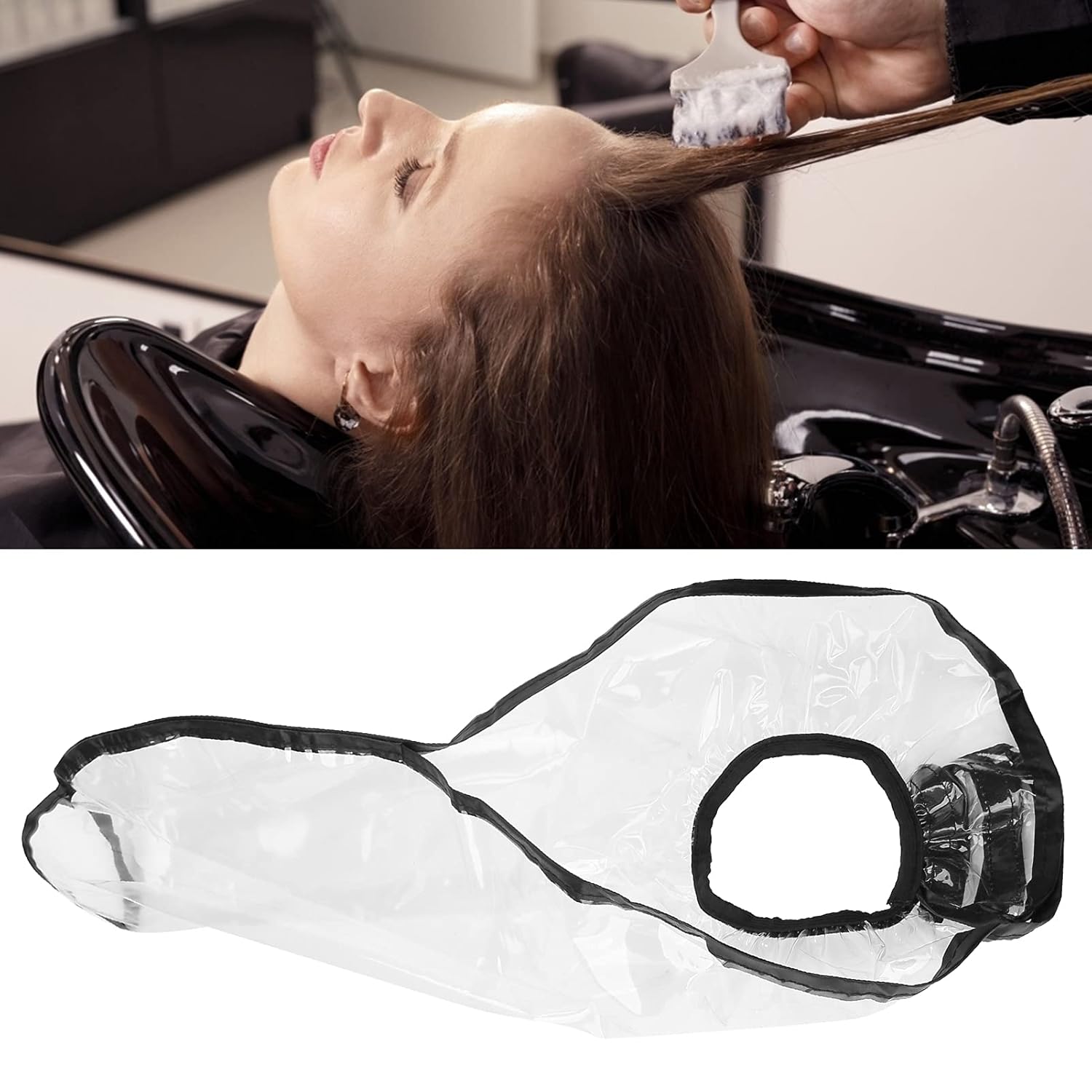 Embudo para el cabello para posición vertical Lavadochampúteñido Cómodos Tratamientos Capilares Teñido Embudo Sellado Casero Salon Champú Lavado