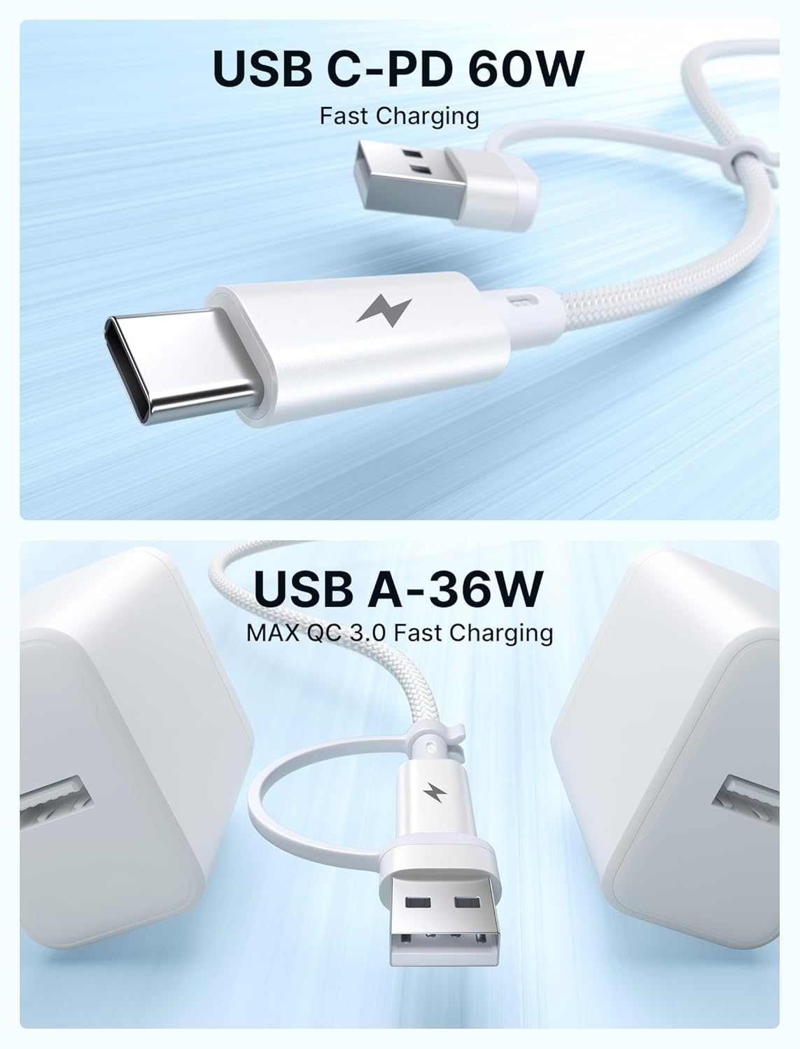 JSAUX Cable de carga y auriculares USB C a 0.138 in, conector USB C a audio auxiliar 2 en 1 con PD de 60 W de carga rápida compatible con iPhone 15