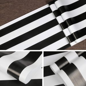 Mecpar Papel tapiz de rayas blancas y negras de 17.71 pulgadas x 98.43 pies, papel de contacto para despegar y pegar en blanco y negro, Mecpar Papel tapiz de rayas blancas y negras de 17.71 pulgadas x 98.43 pies, papel de contacto para despegar y pegar en blanco y negro,