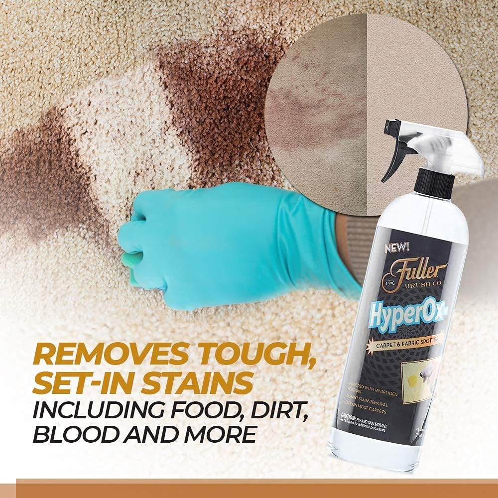Fuller Brush HyperOx – Detector de alfombras y tela con pulverizador, elimina las manchas difíciles, eliminador de olores, aroma cítrico fresco, 24