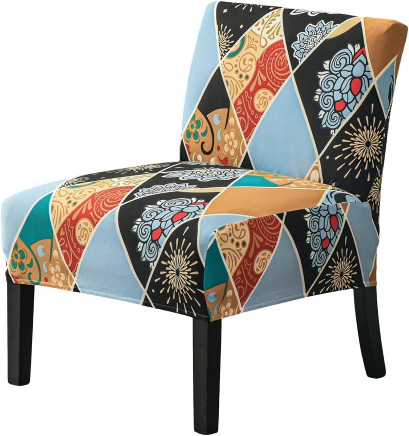 GOSTADY Funda elástica para silla sin brazos, lavable, funda protectora de muebles para silla sin brazos estampada extraíble para sala de estar,