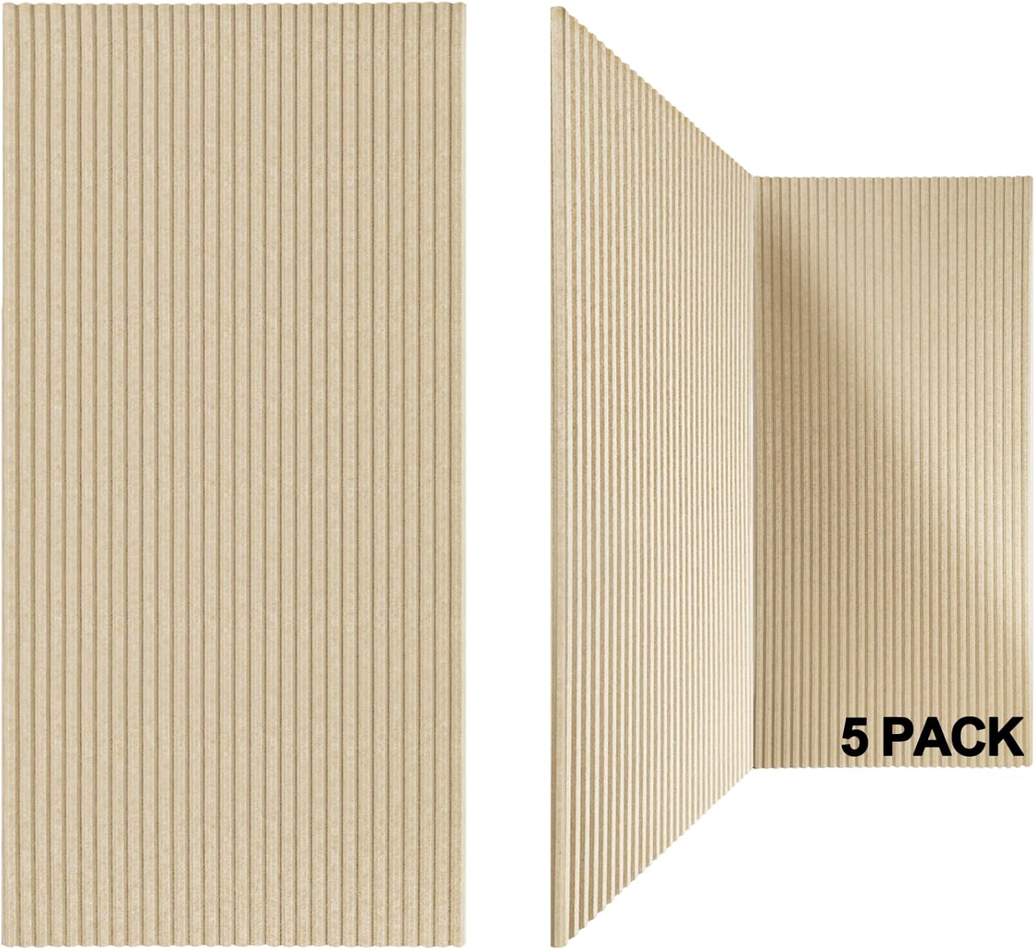 Paquete de 5 paneles acústicos, paneles acústicos de pared de 48 x 24 x 0.4 pulgadas, mejores paneles insonorizados que la espuma, paneles a prueba