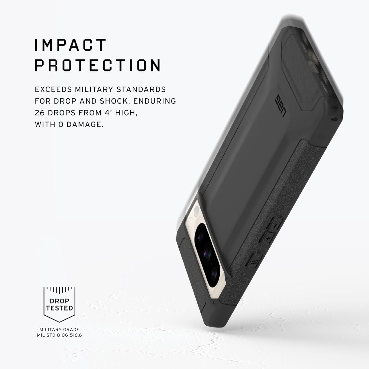 URBAN ARMOR GEAR UAG – Funda protectora hecha para Google Pixel 8 Pro, color negro, delgada, resistente a los impactos, militar, a prueba de caídas