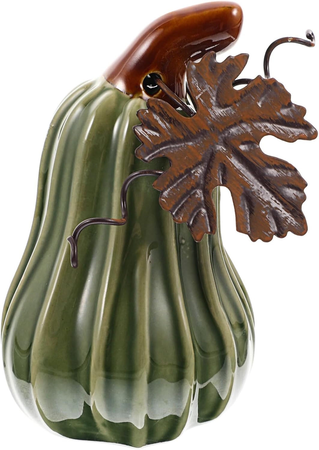 FAVOMOTO Figuras de calabaza de Halloween, coleccionables, mini adorno de calabaza de cerámica realista para cosecha de otoño, Acción de Gracias,