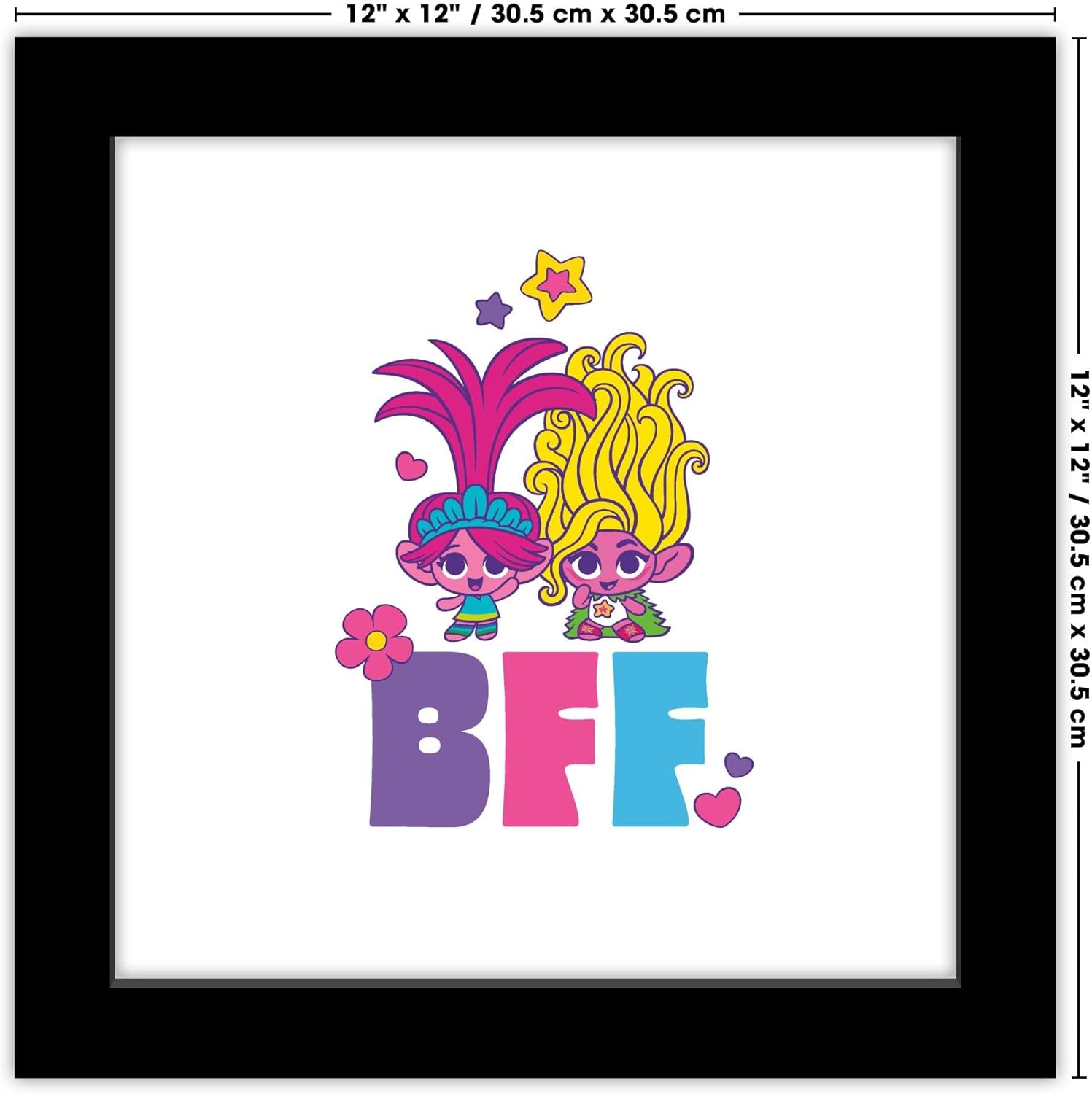 Trends International Gallery Pops Trolls Band Together – Póster de pared Tiny Trolls BFF de pared, 12.00 x 12.00 pulgadas, versión de marco negro