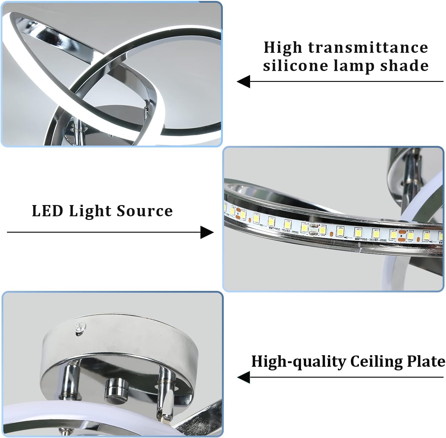 AUA Juego de 2 lámparas LED de techo, modernas luces de techo semiempotradas, color blanco frío de 6000 K, lámparas de techo para cocina, comedor,