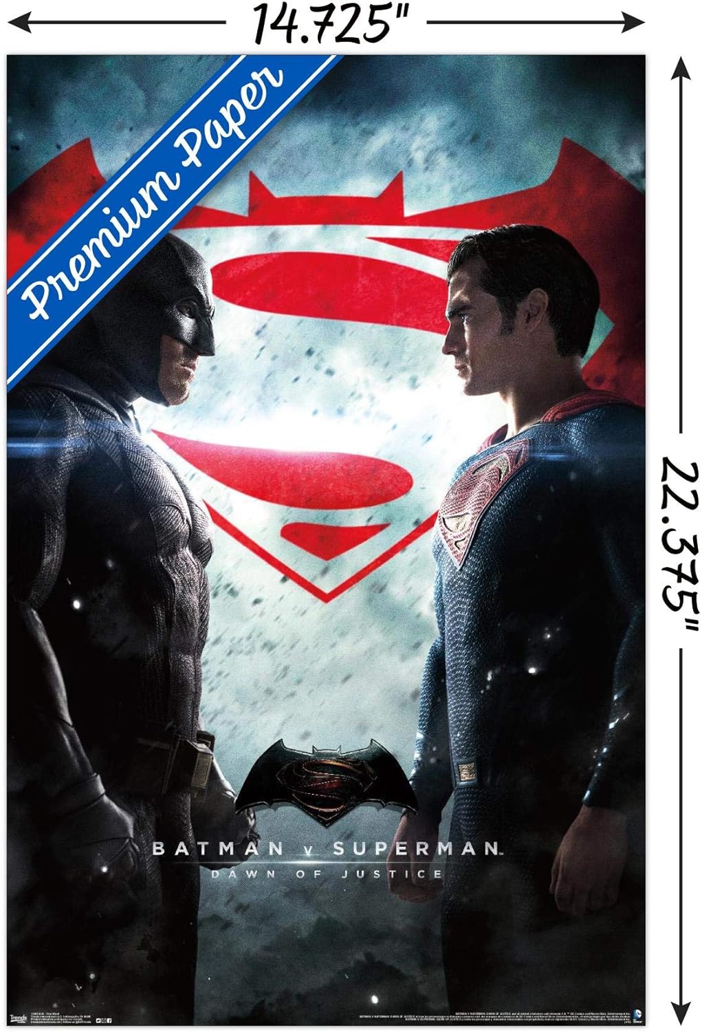 Trends International Película DC Comics  Batman v Superman  Póster de pared de una hoja, 14.725 x 22.375 pulgadas, versión premium sin marco