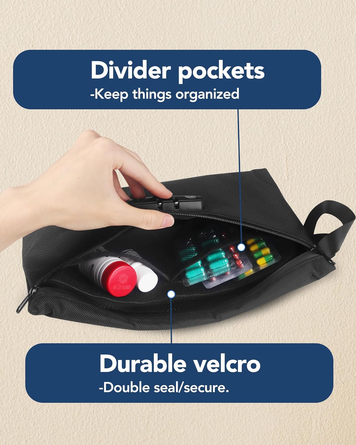 FIREDOG Bolsas impresas a prueba de olores con cerradura de combinación, forro de carbono, a prueba de olores, contenedor para almacenamiento de