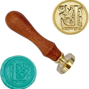 Sello de cera, sello clásico del alfabeto, sello de sellado de cera con cabeza de latón, mango de madera para invitación de fiesta de boda (letra L) Sello de cera, sello clásico del alfabeto, sello de sellado de cera con cabeza de latón, mango de madera para invitación de fiesta de boda (letra L)