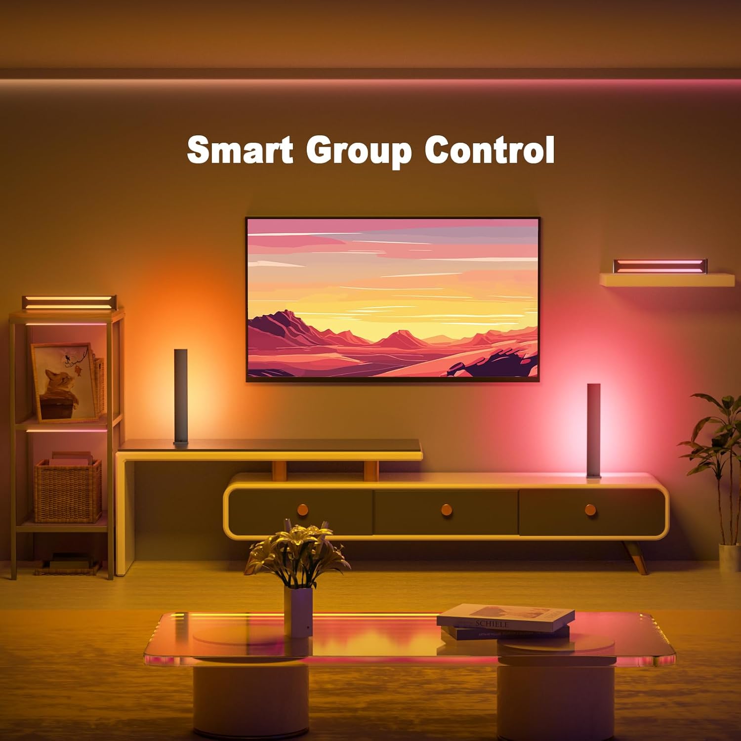 bedee Barra de luz LED inteligente 2 paquetes de barras de luz RGB 16 millones de colores que cambian de color, sincronización de música, control de