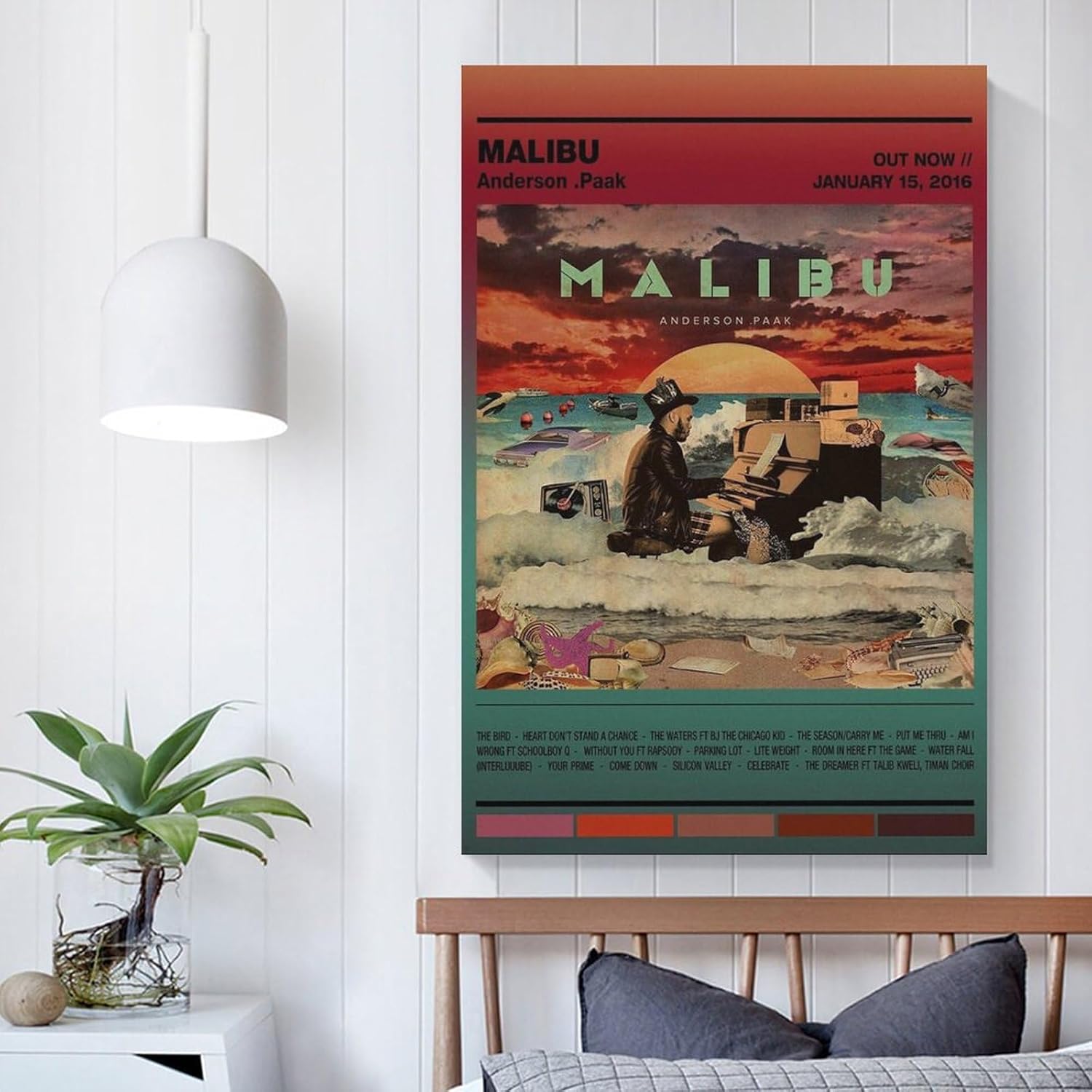 DAXXIN Anderson – Póster de lona 010 de Paak Malibu 010, pintura artística decorativa para pared, sala de estar, dormitorio, decoración, regalo, sin