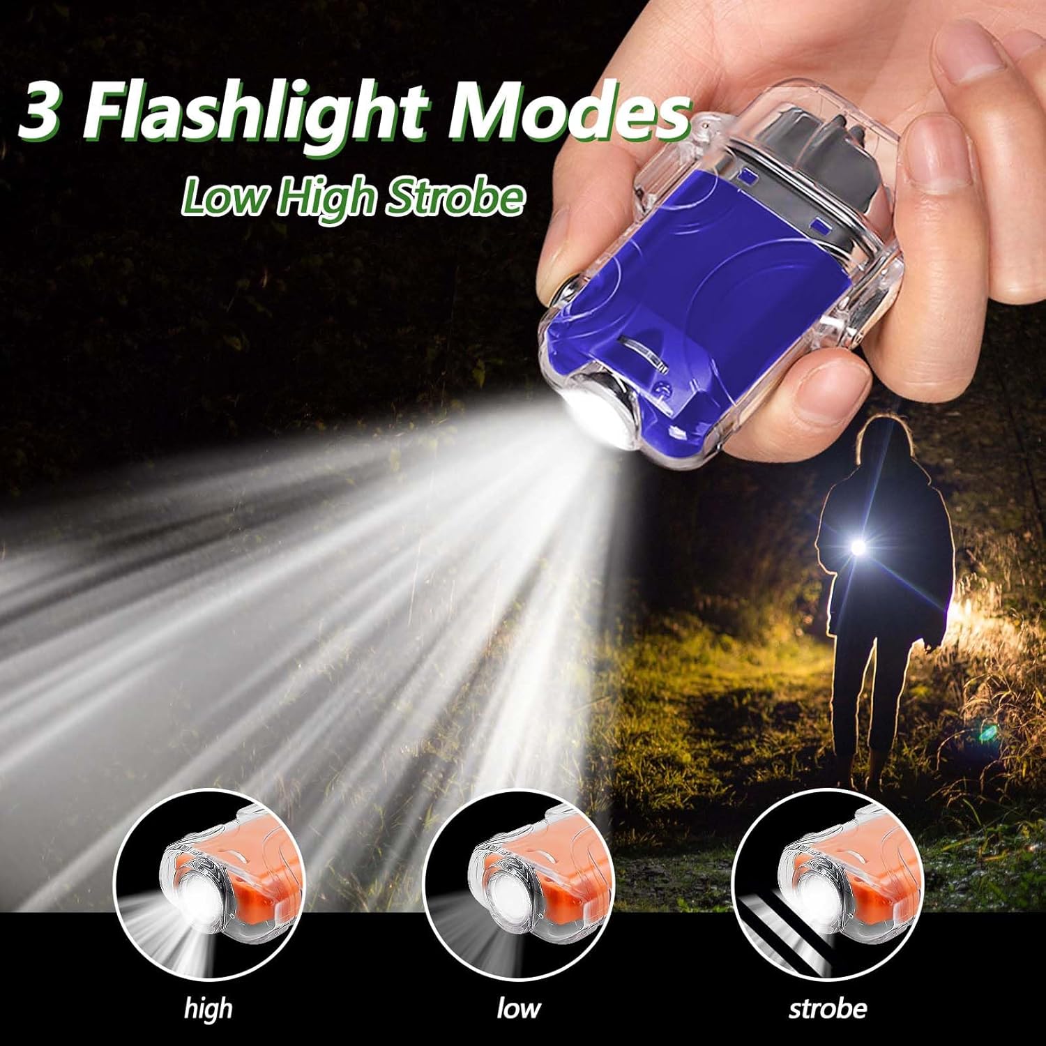 SKRFIRE Encendedor eléctrico transparente, impermeable, encendedor de doble arco con linterna LED, encendedor a prueba de viento, encendedor USB