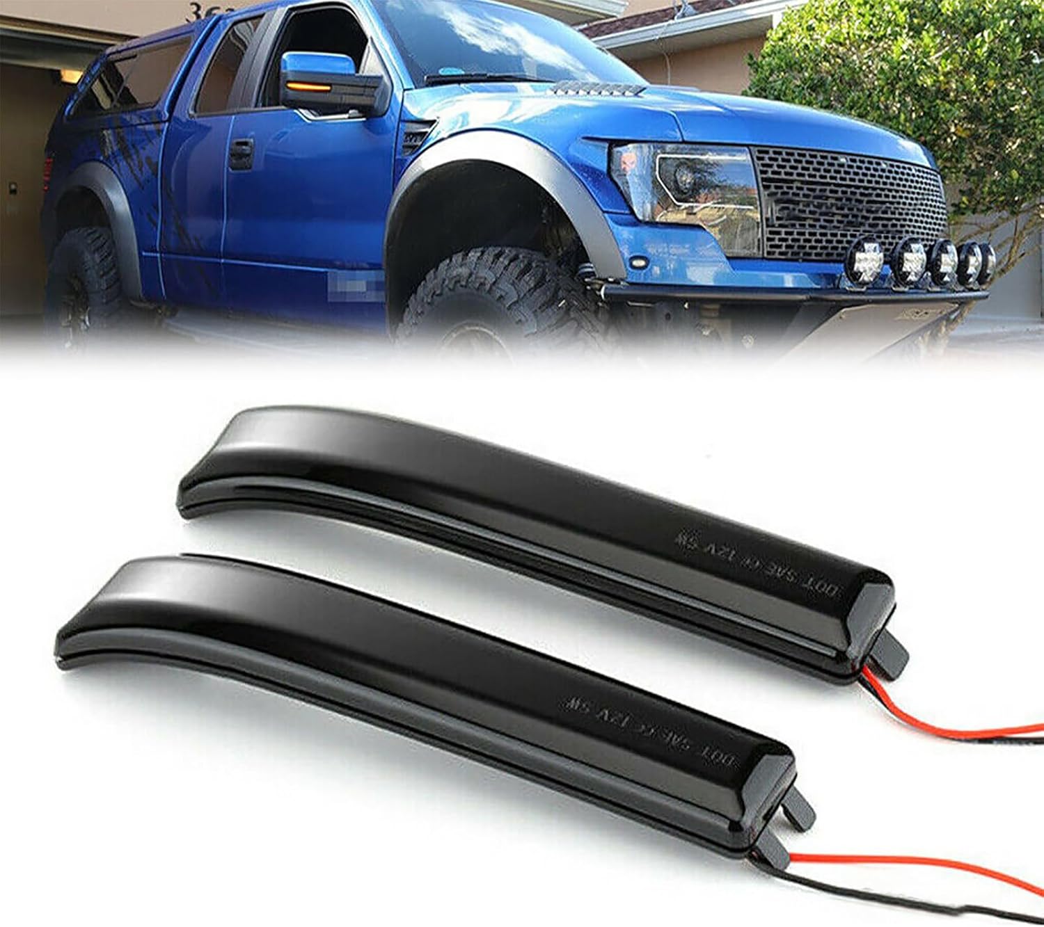 ZZDSNJ Espejos laterales LED secuenciales dinámicos apagón intermitentes intermitentes indicador 2 unidspar para Ford F150 2009-2014
