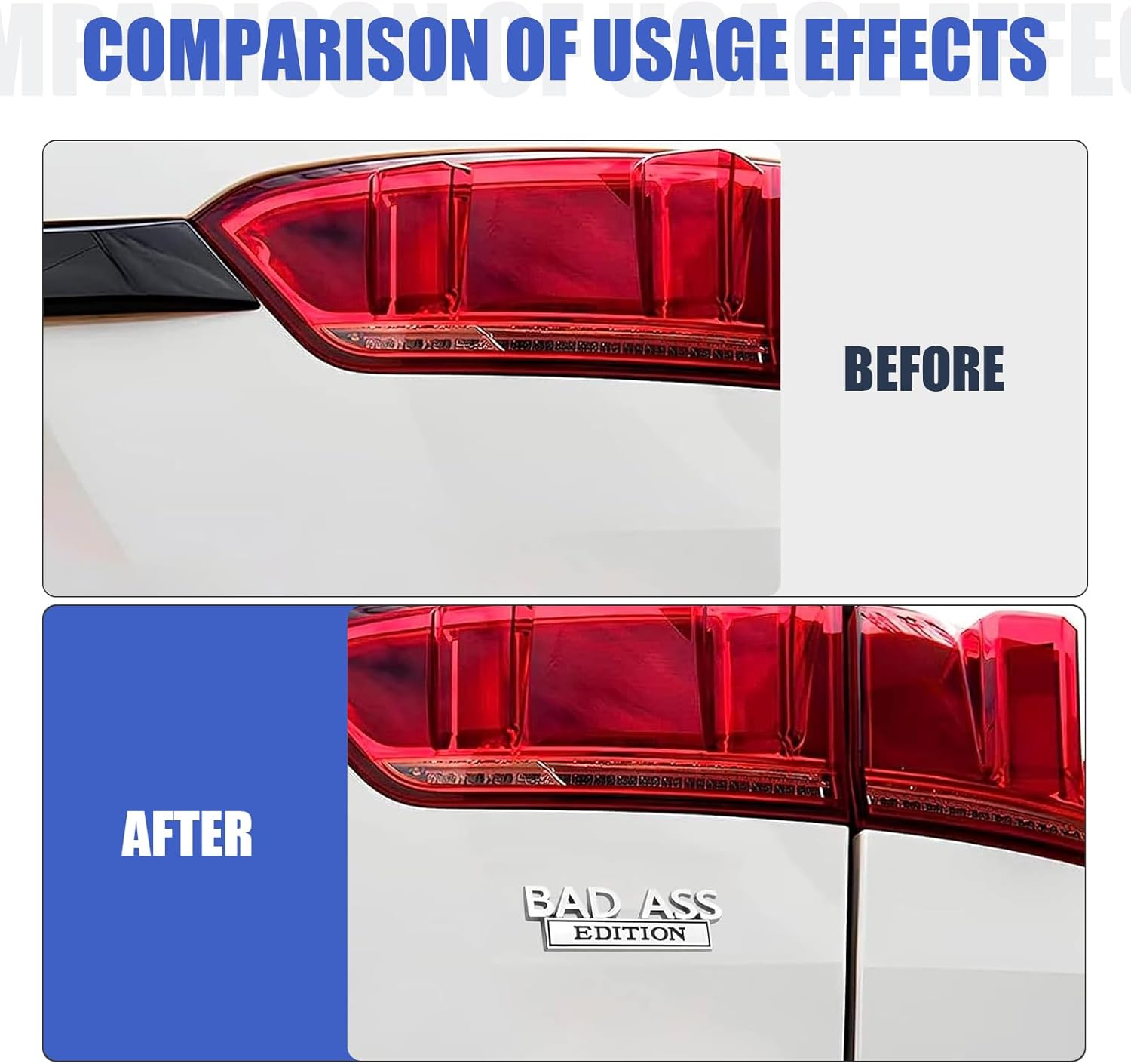 ZBGUN Pack-1 Car Trunk Decal, 3.93″ x 1.33″ Bad Ass Edition Metal Anti-Scratch Anti-Rust Personalized Badge Decoration, Car Body Front Grille