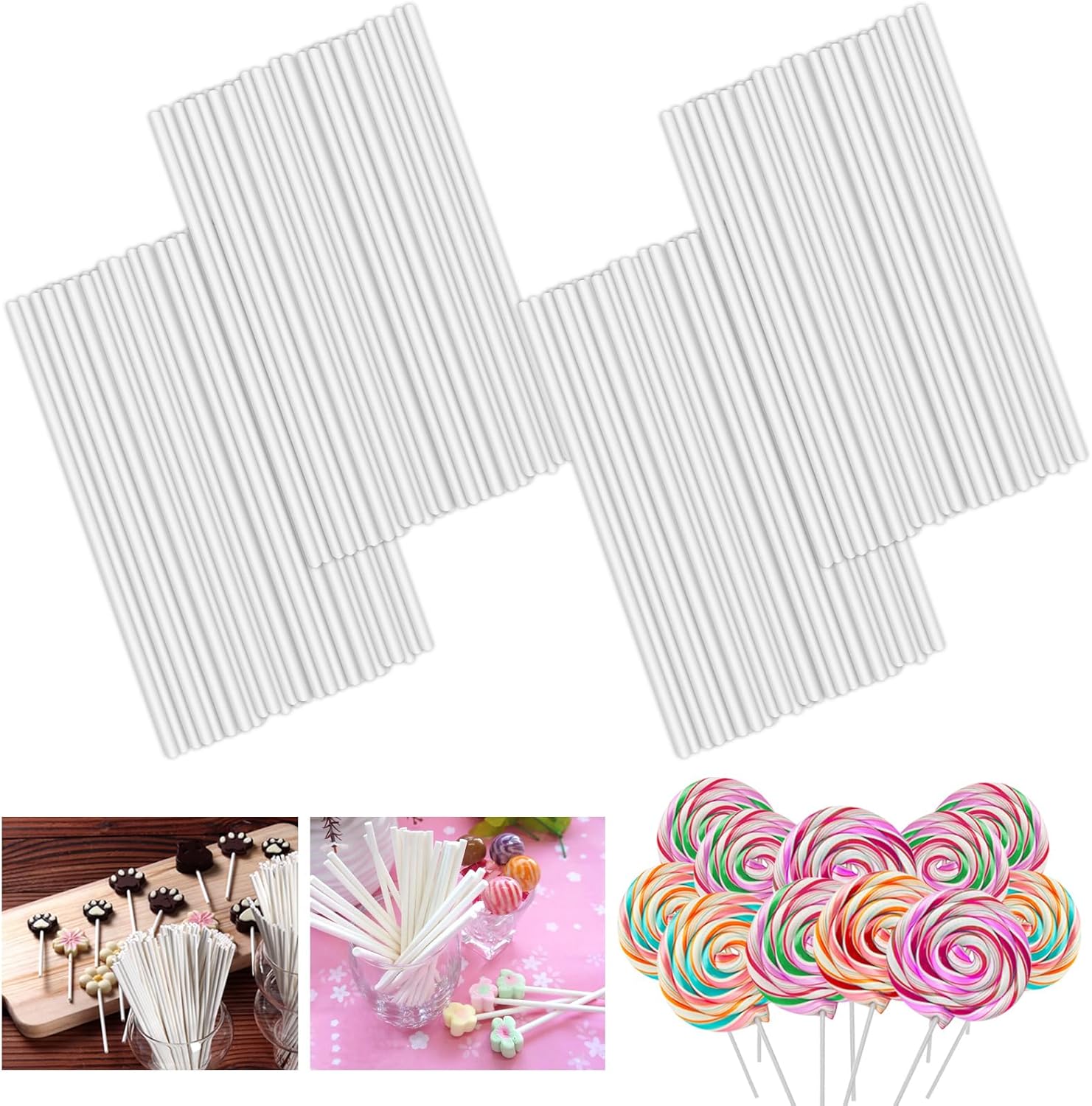 1000 palitos para tartas, palitos de papel blanco de 4 pulgadas, palitos de caramelo para derretir caramelos, chocolate, postres, paletas de pastel,