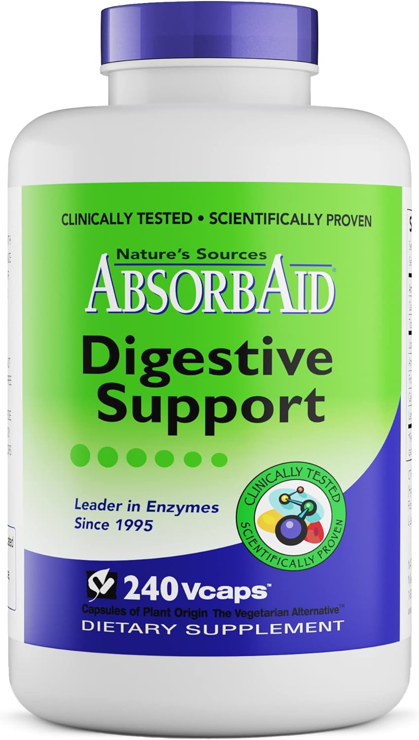 AbsorbAid Enzimas digestivas 240 vCaps, probado para aumentar la absorción de nutrientes vitales hasta en un 71%
