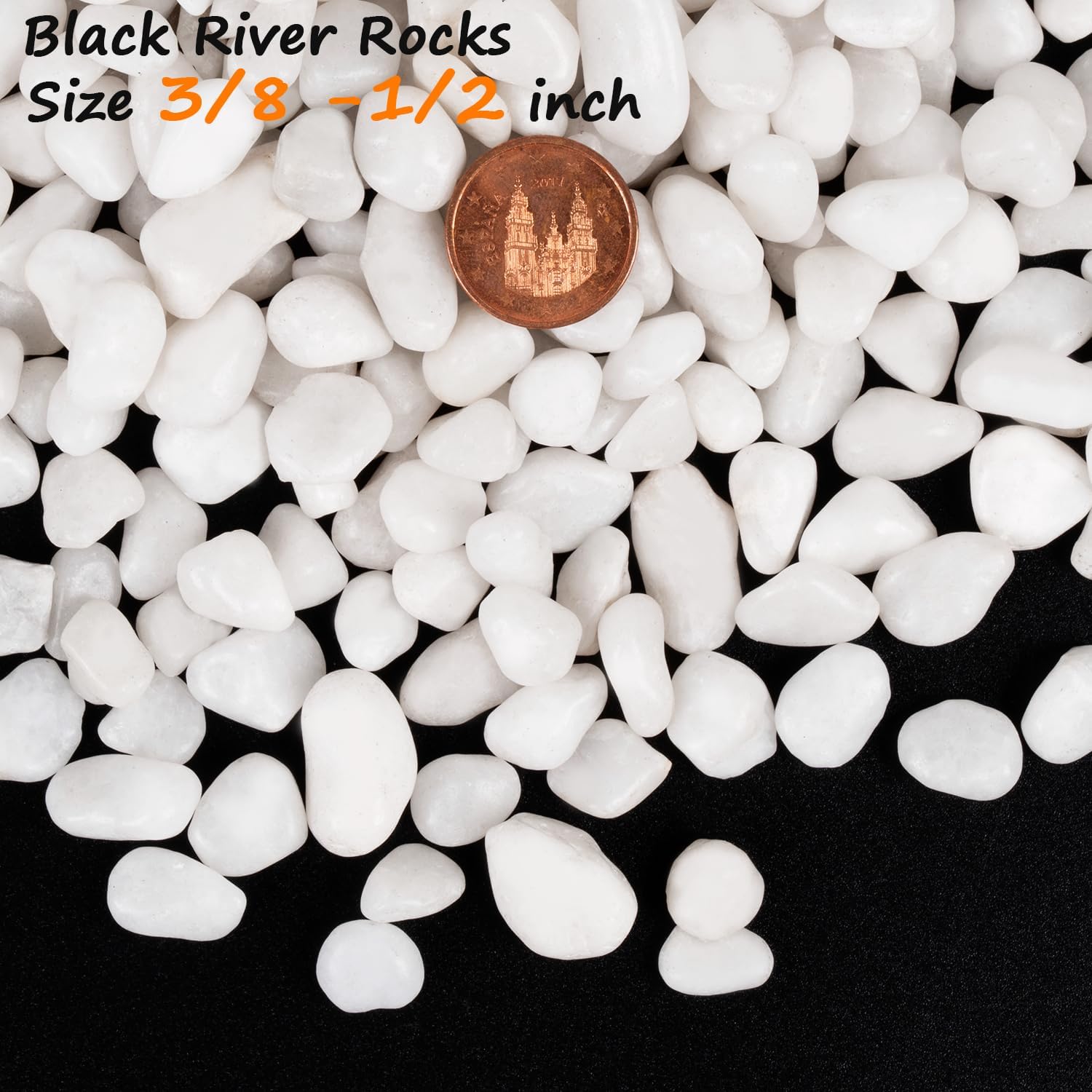 Calofulston Piedras blancas de 15 libras para plantas, rocas blancas de 38 pulgadas para jarrones de paisajismo, pequeñas piedras decorativas para