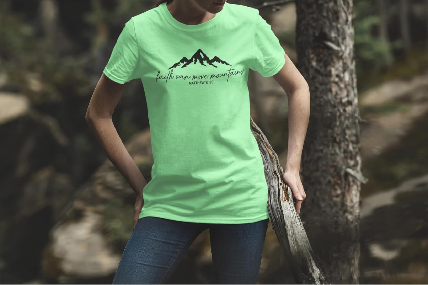 Faith Can Move Mountains Shirt, Religious Christian Gift, Vertical Cross Jesus Love and Grace Shirt, Faith Shirt, Gift For Her, Gift For Mom